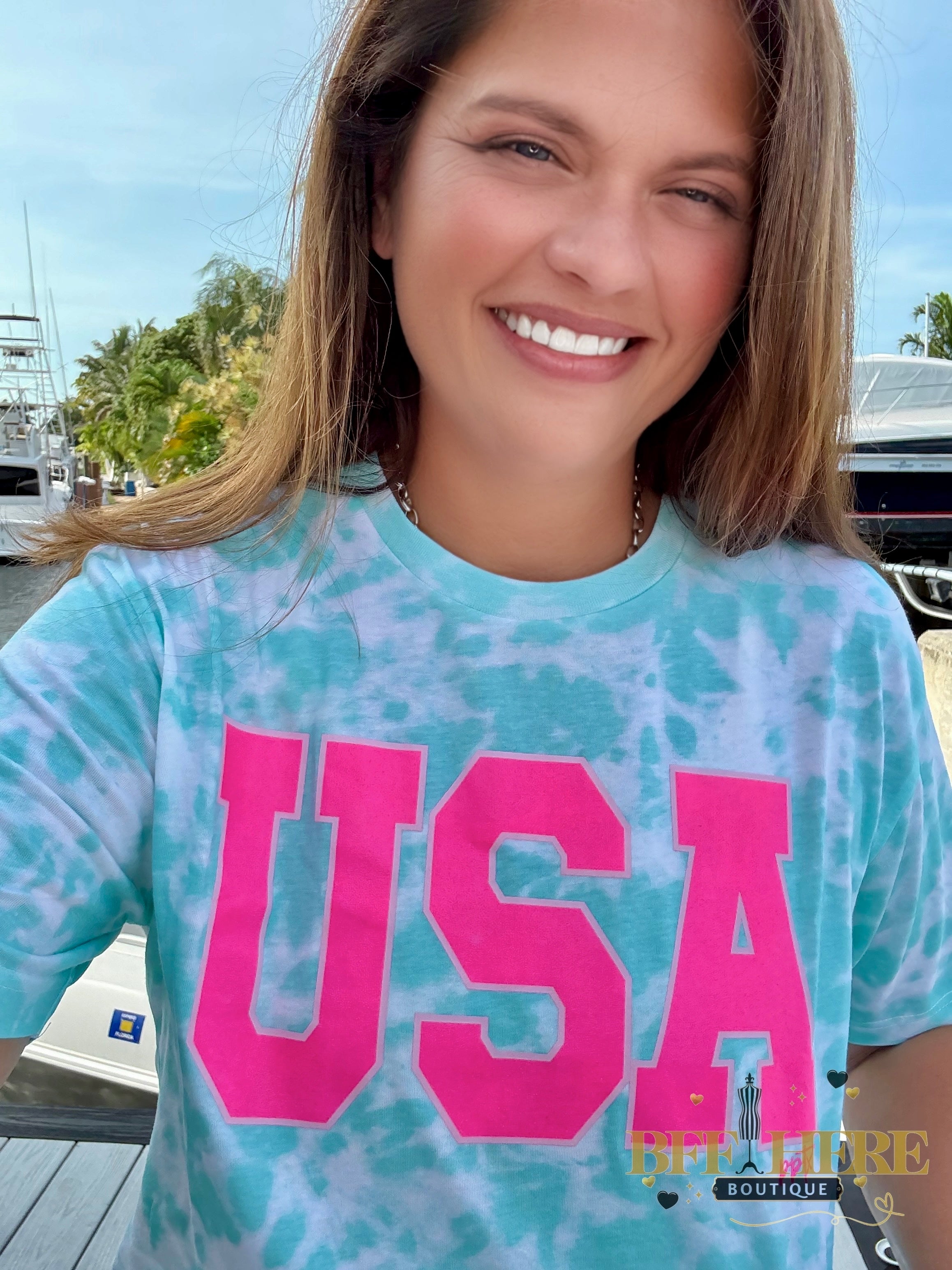 USA Aqua Tee - BFF Here