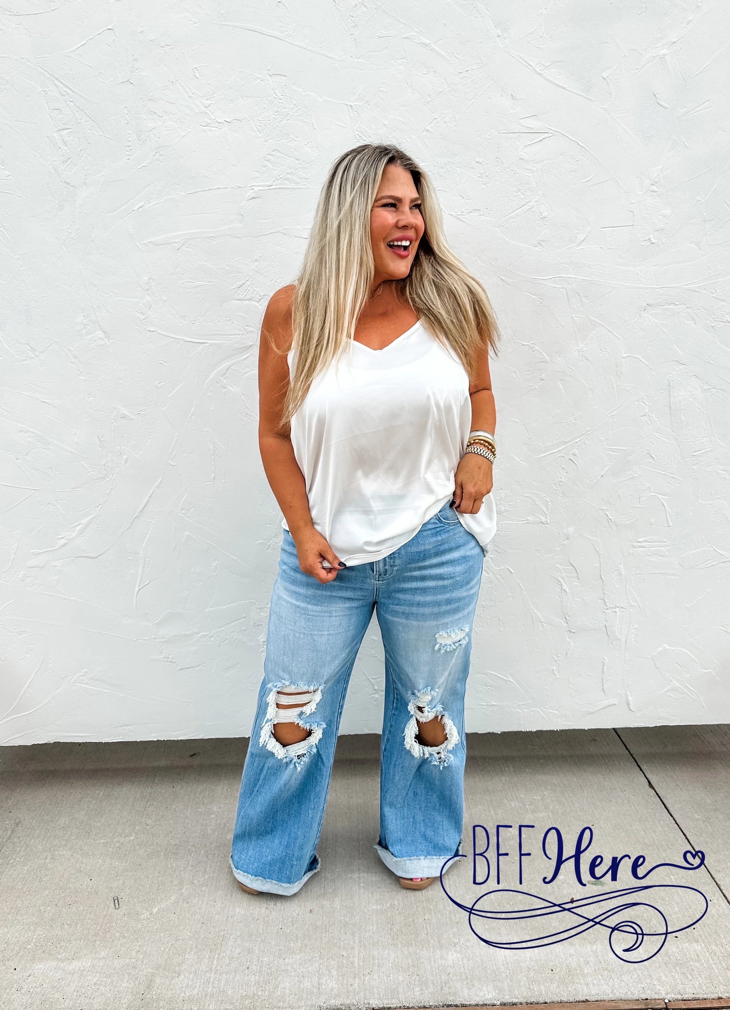 PREORDER: Lightwash Distressed Jeans by Blakeley (Ships Middle of December) - BFF Here