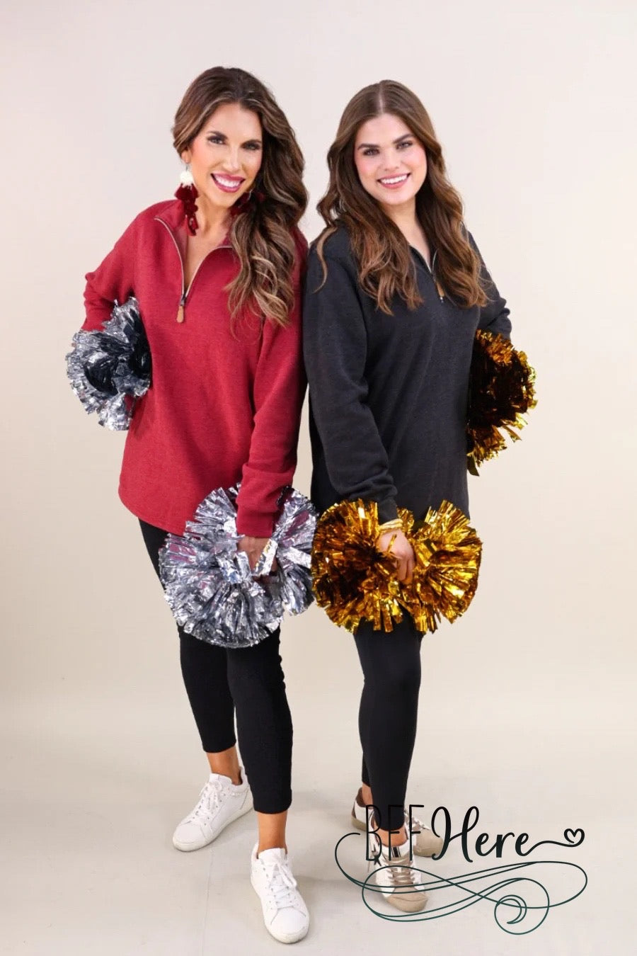 Miley Quarter Zip Pullover by Jess Lea / Black - BFF Here