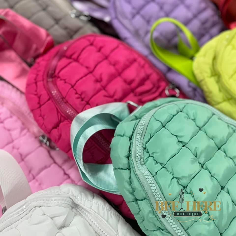 Color Pop Quilted Bubble Crossbody - BFF Here