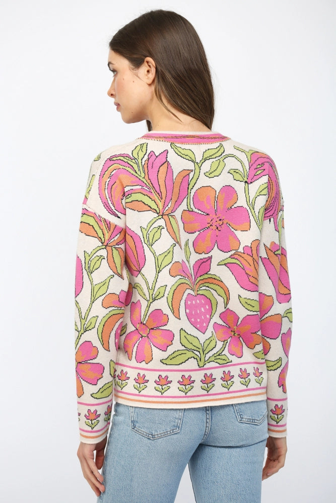Floral Border Accent Front Button Closure Cardigan by Fate (ARRAY) — Ships 2-3 weeks - BFF Here