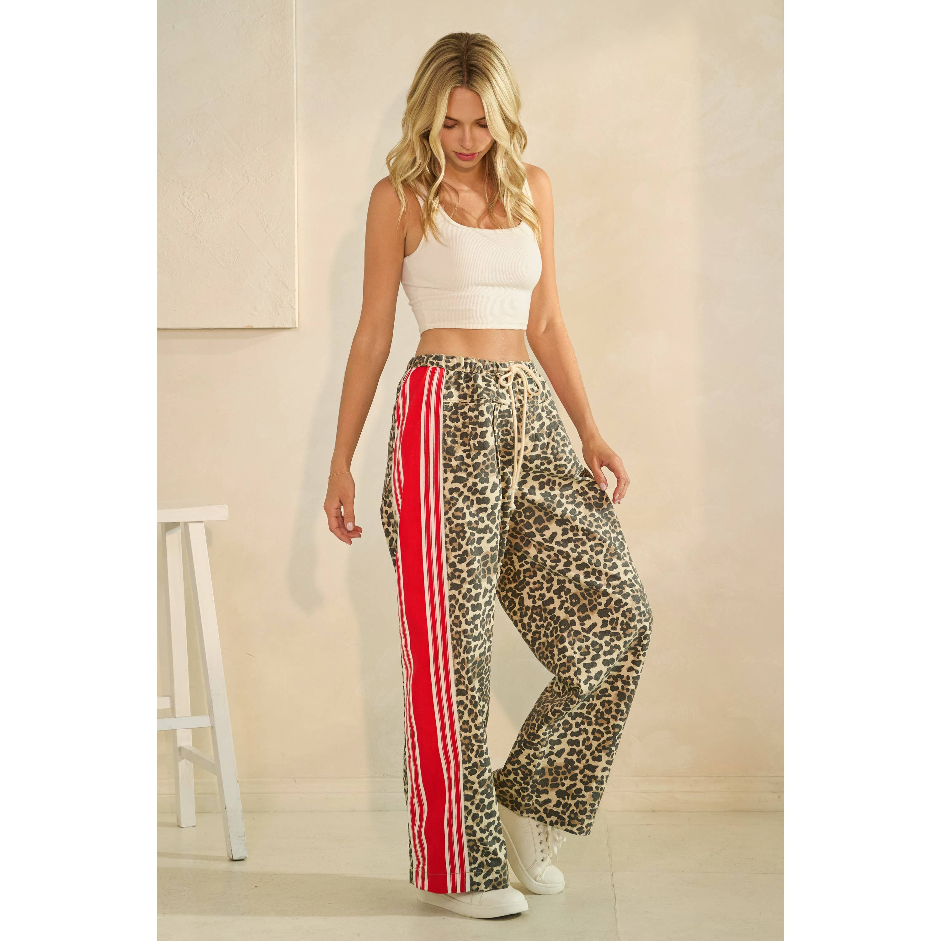 Sport Striped Wide Legged Pants - BFF Here