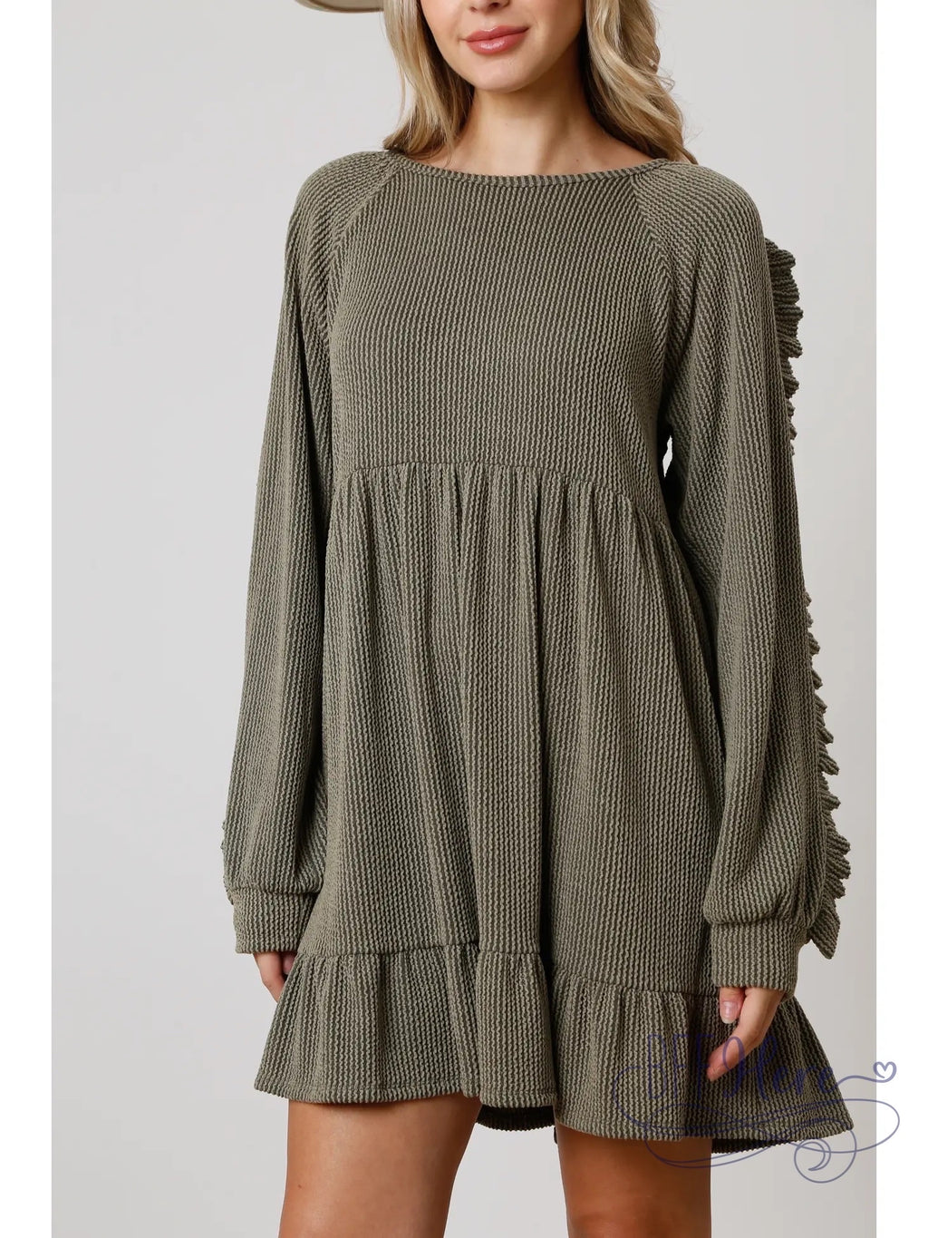 PREORDER: Urban Allure: Two-Tone Rib Mini Dress (Ships End of October ) - BFF Here