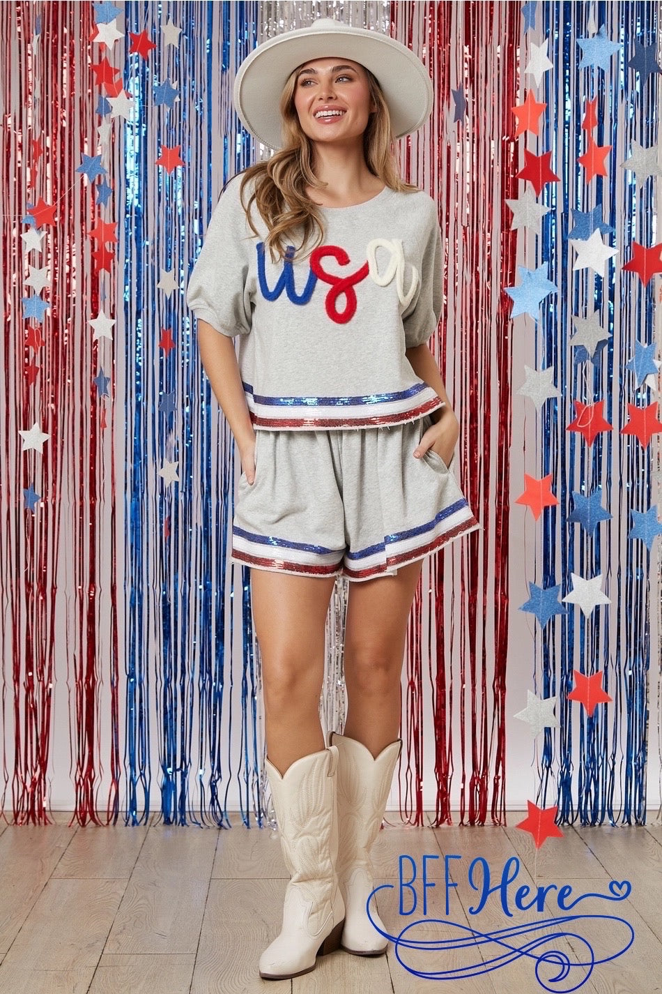 PREORDER: Stars, Stripes, and Sparkle: Patriotic  Wave Top (Ships End of January ) - BFF Here