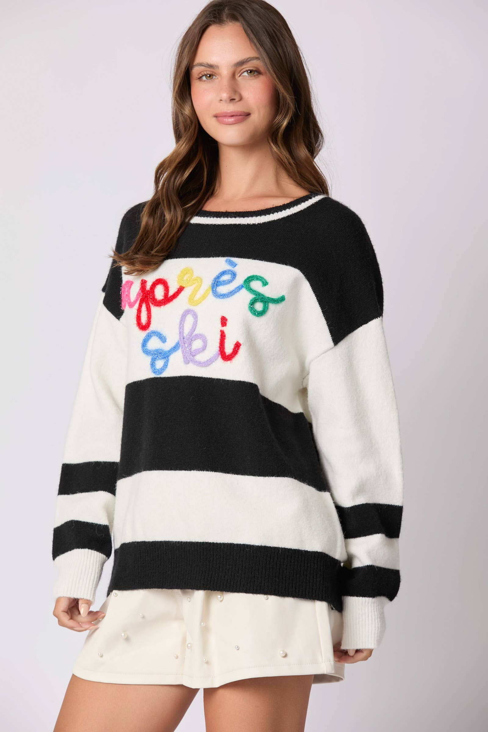 Après Ski Sweater - Bold Stripes, Cozy Vibes - BFF Here