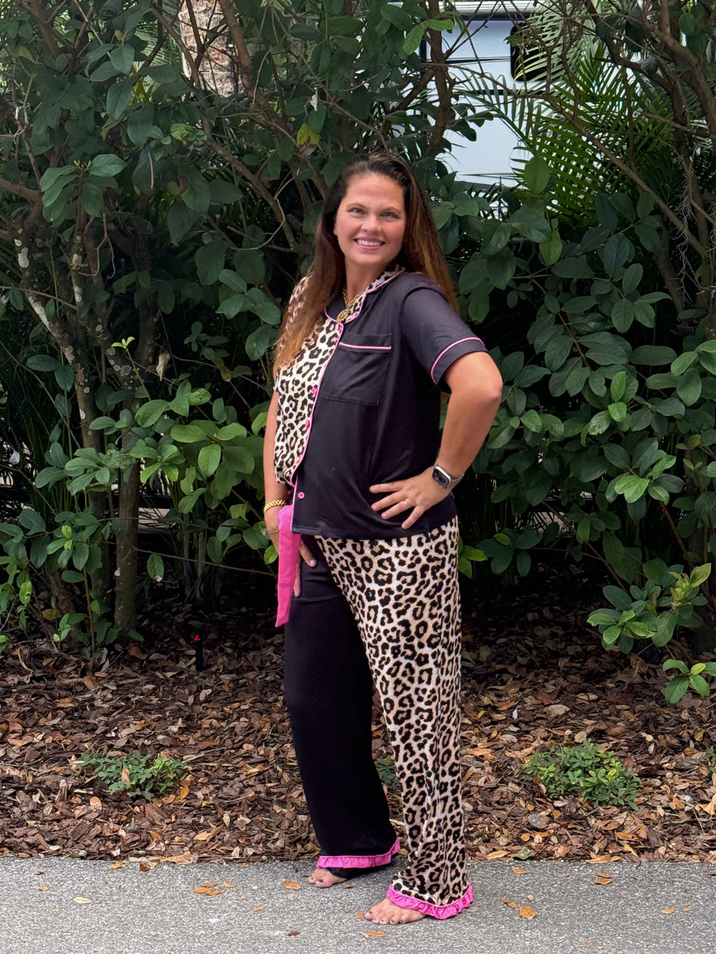 Double Take Leopard Ruffle Pajama Set by Jess Lea - BFF Here