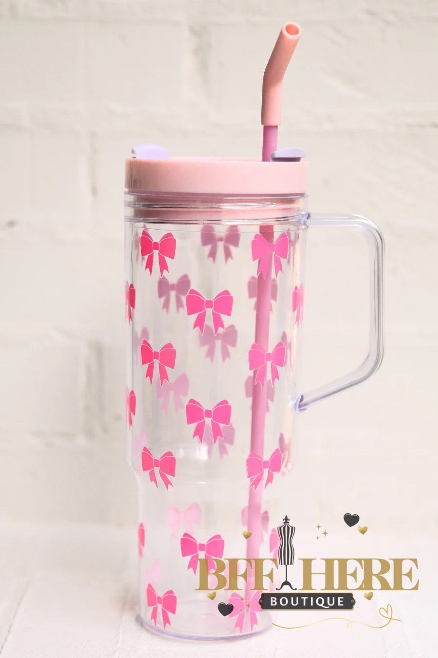 Tied Up In Pink Acrylic Tumbler by Jess Lea - BFF Here