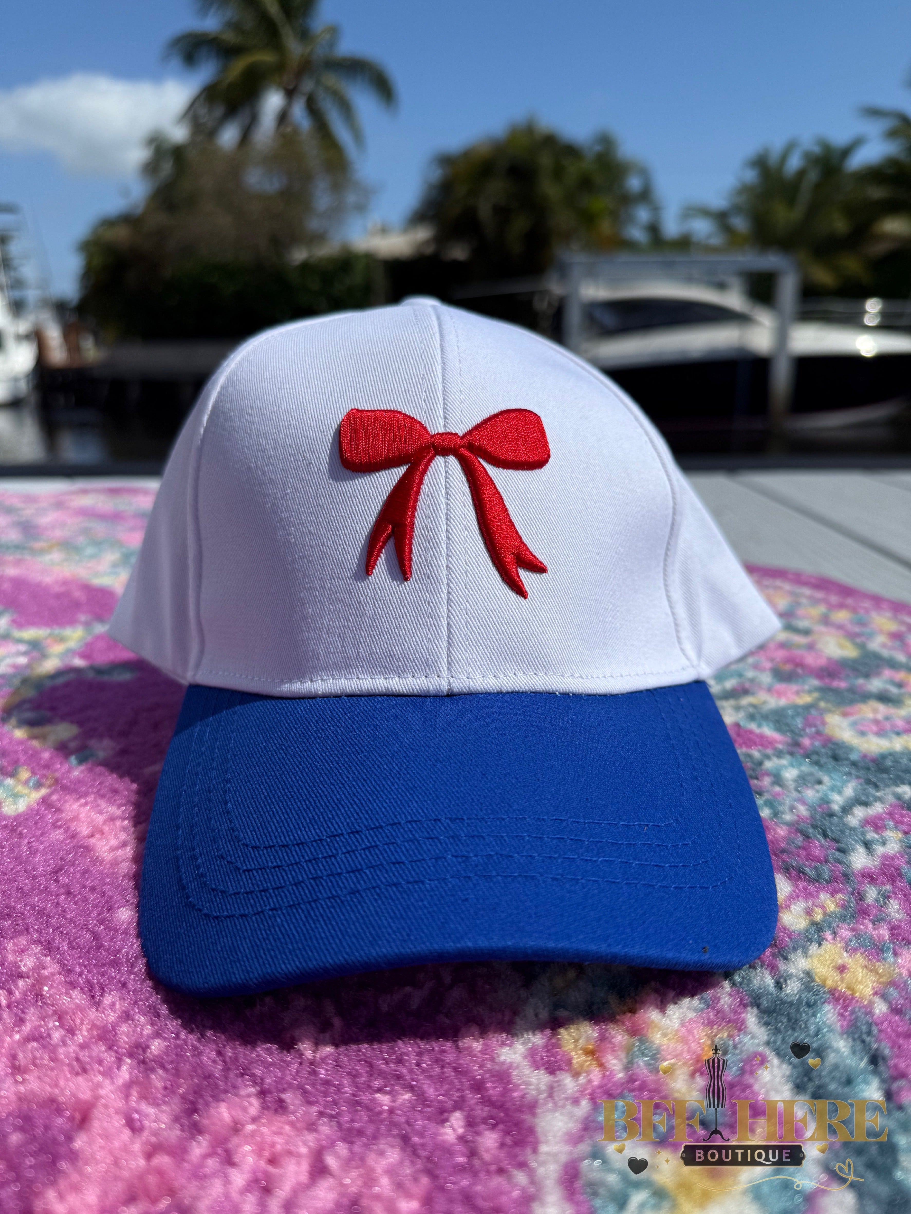 Mila Bow Hat / Red & Blue by Jess Lea - BFF Here