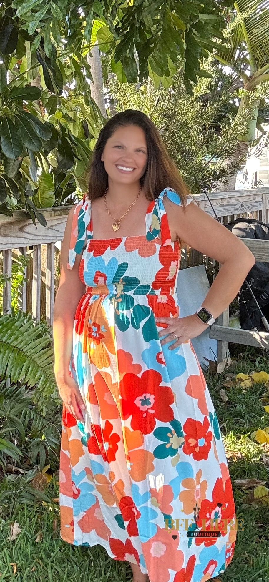 Tropical Charm Smocked Dress - BFF Here
