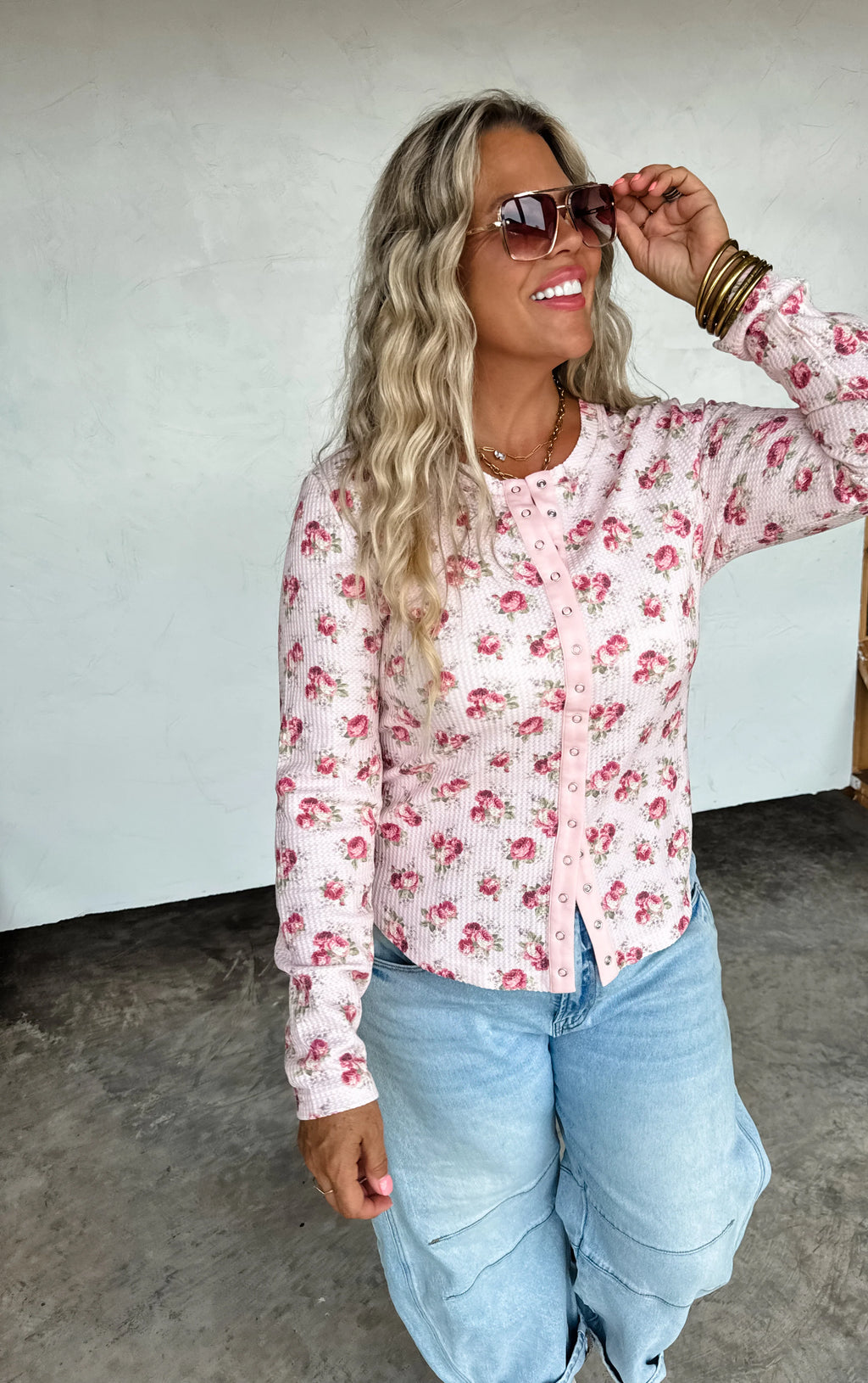 PREORDER: Kori Snap Button Waffle Top by Blakeley (ETA: Late December) - BFF Here