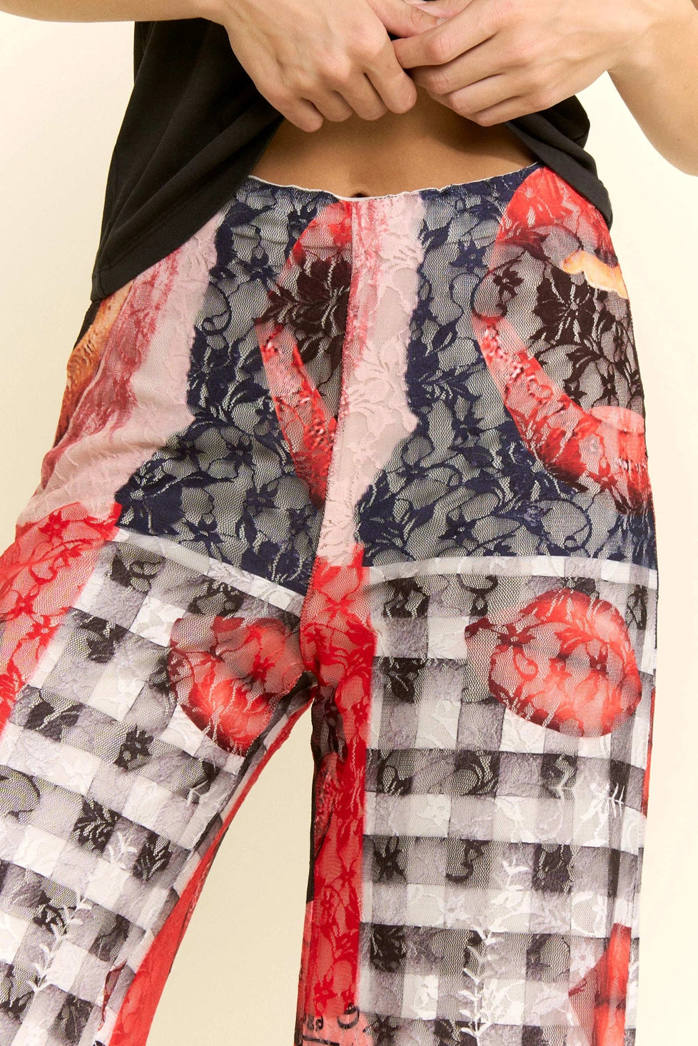 PREORDER: Lace Mix Lips Print Pants (ARRAY) by Jade by Jane (ETA: June) - BFF Here