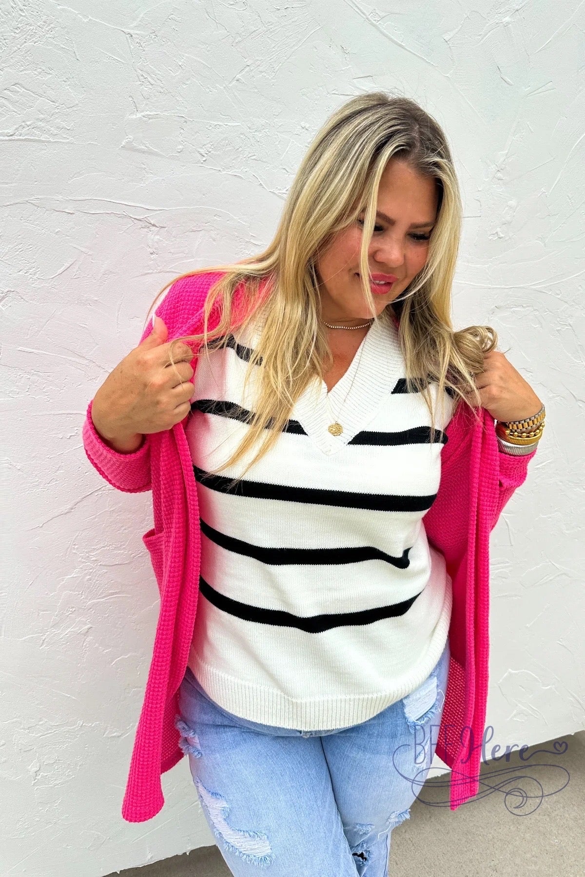 PREORDER— Lola Cardigan / Hot Pink (Ships Middle of November ) - BFF Here