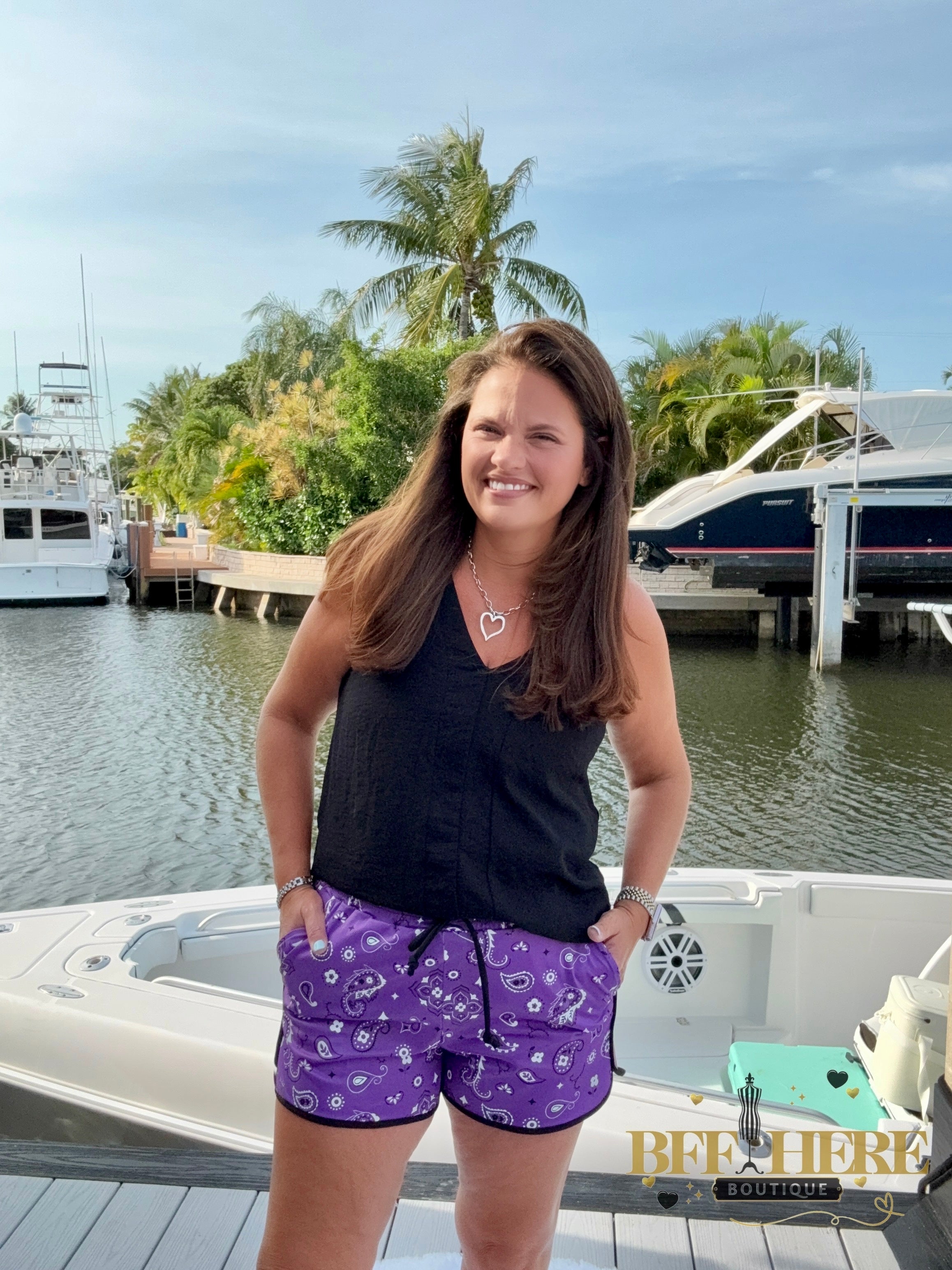 Bandana Babe Shorts / Purple by Sterling Kreek - BFF Here