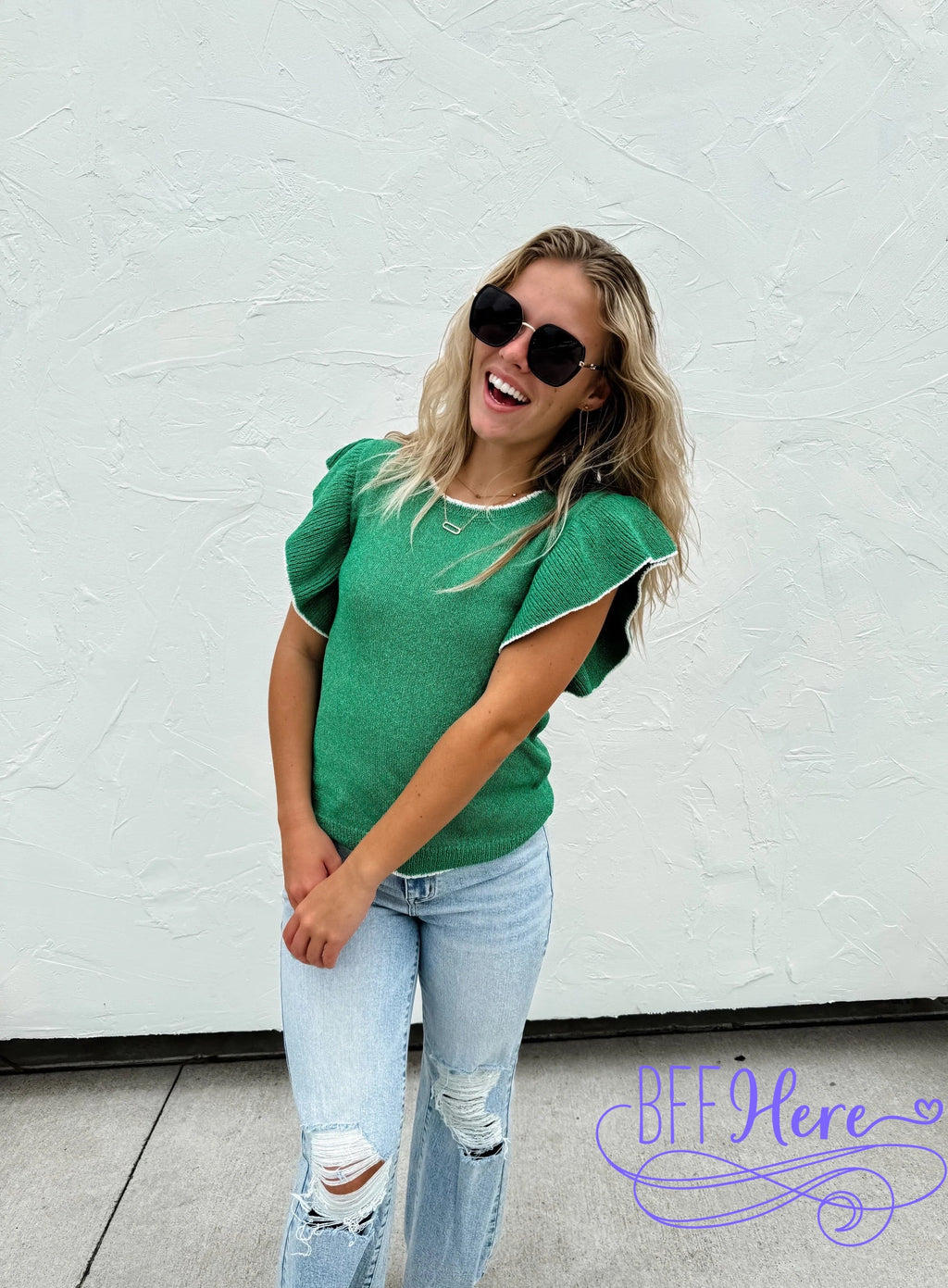 PREORDER: Chic Frills: Ruffle Sleeve Knit Top / Choice of Color by Jodifl (Ships Beginning of April) - BFF Here