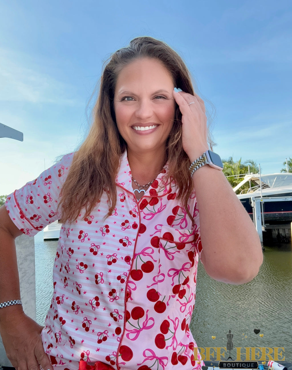 Cherry Bomb Ruffle Pajama Set by Jess Lea - BFF Here