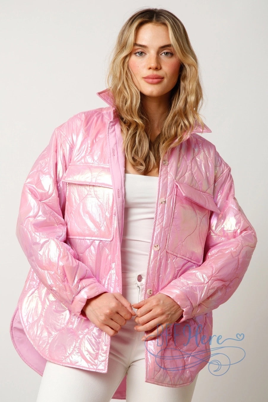 Mystical Glow Iridescent Puffer Jacket / Choice of Color - BFF Here