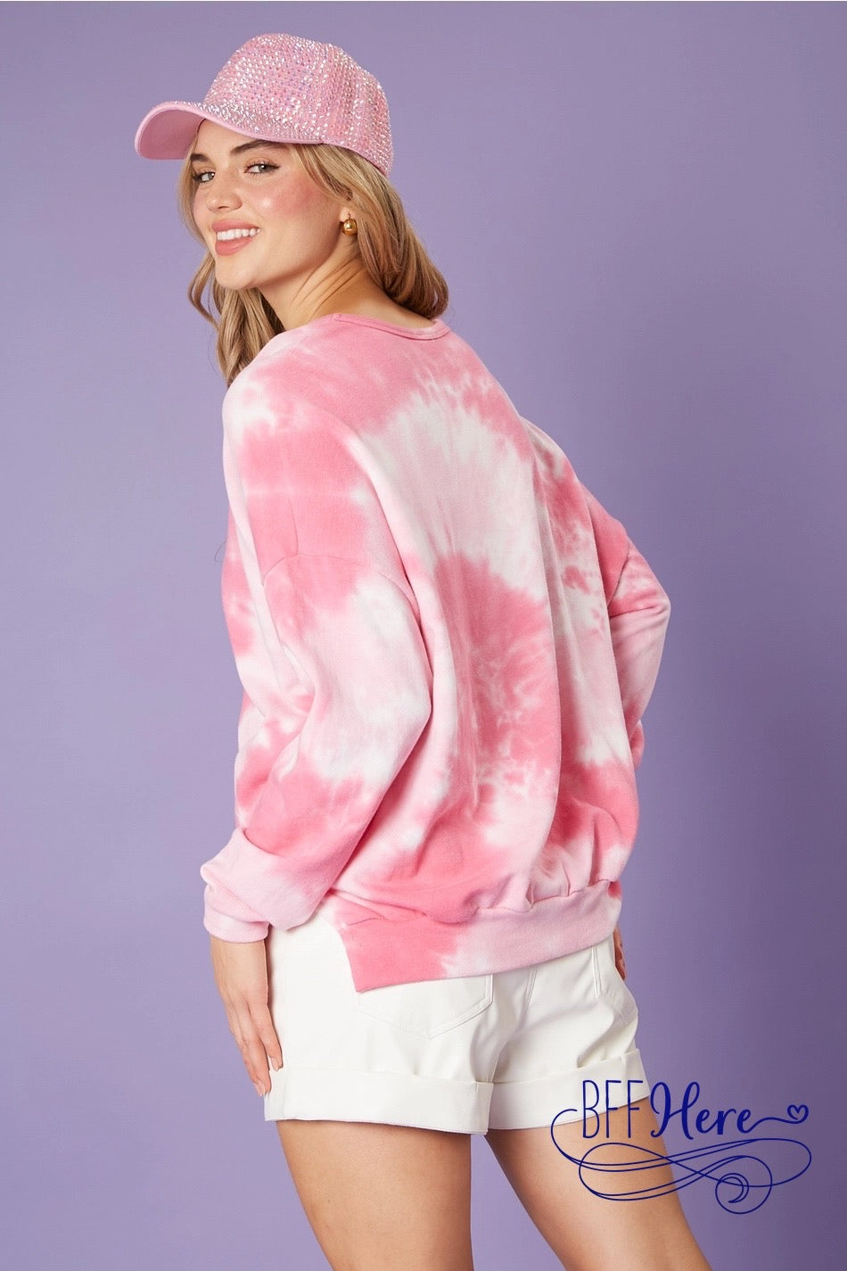 Kaleidoscope of Hearts: Tie Dye Heart Sweatshirt / Choice of Color - BFF Here