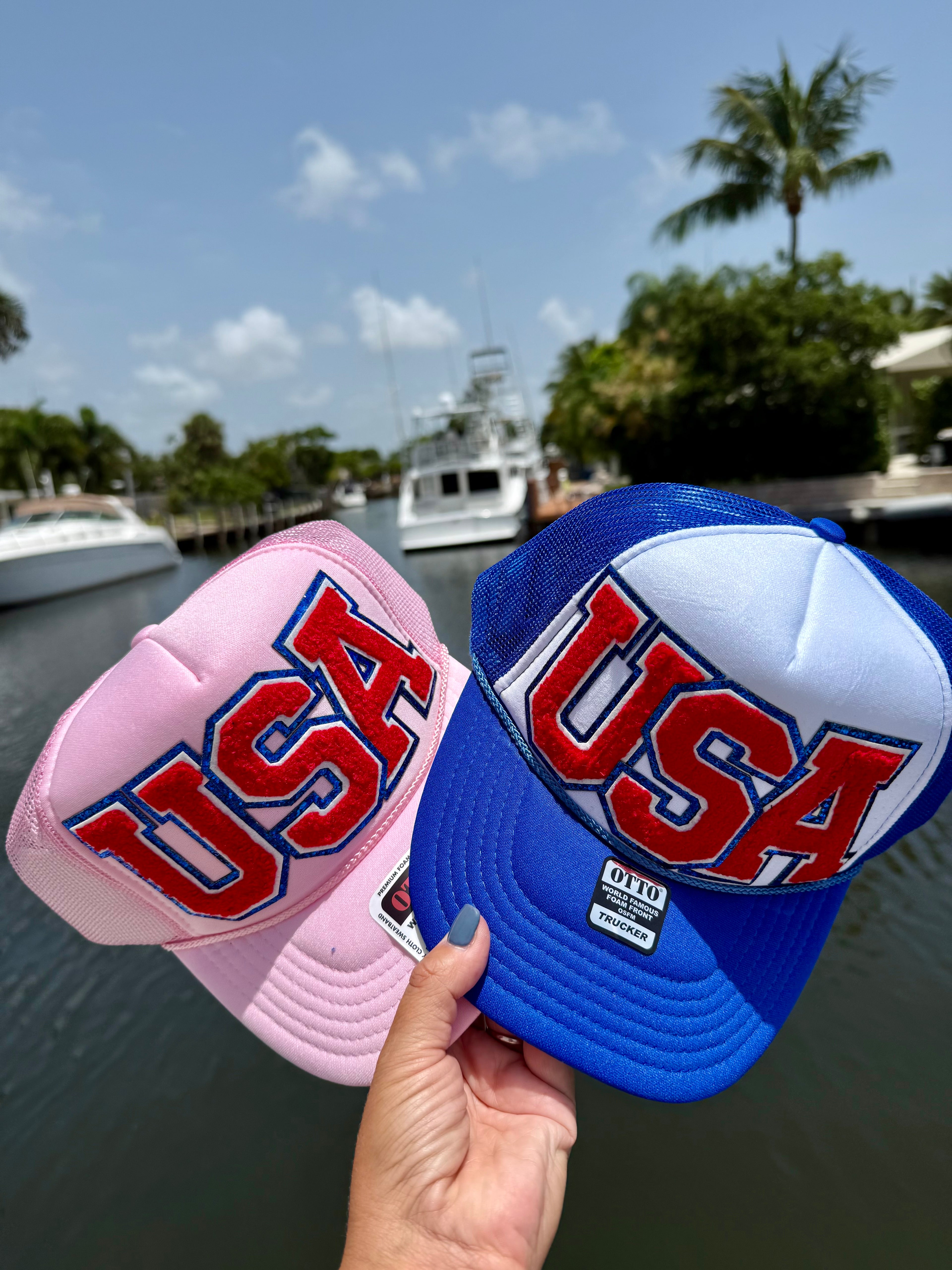 USA Patch Trucker Hat - BFF Here