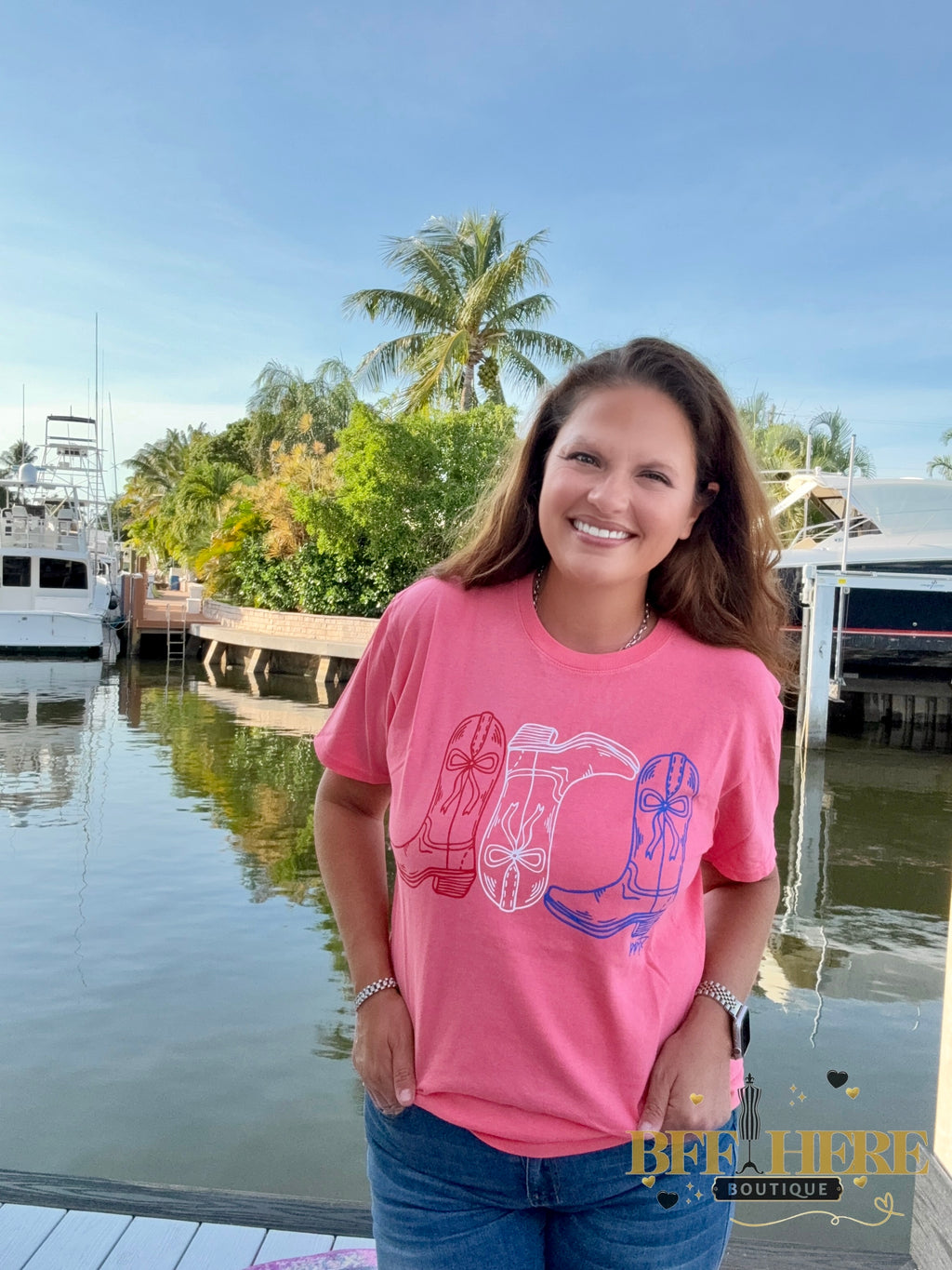 Red, White & Boots Tee - BFF Here