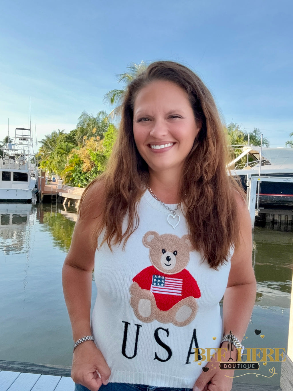 Stars & Teddy USA Sweater Tank by Sweet Lovely by Jen - BFF Here