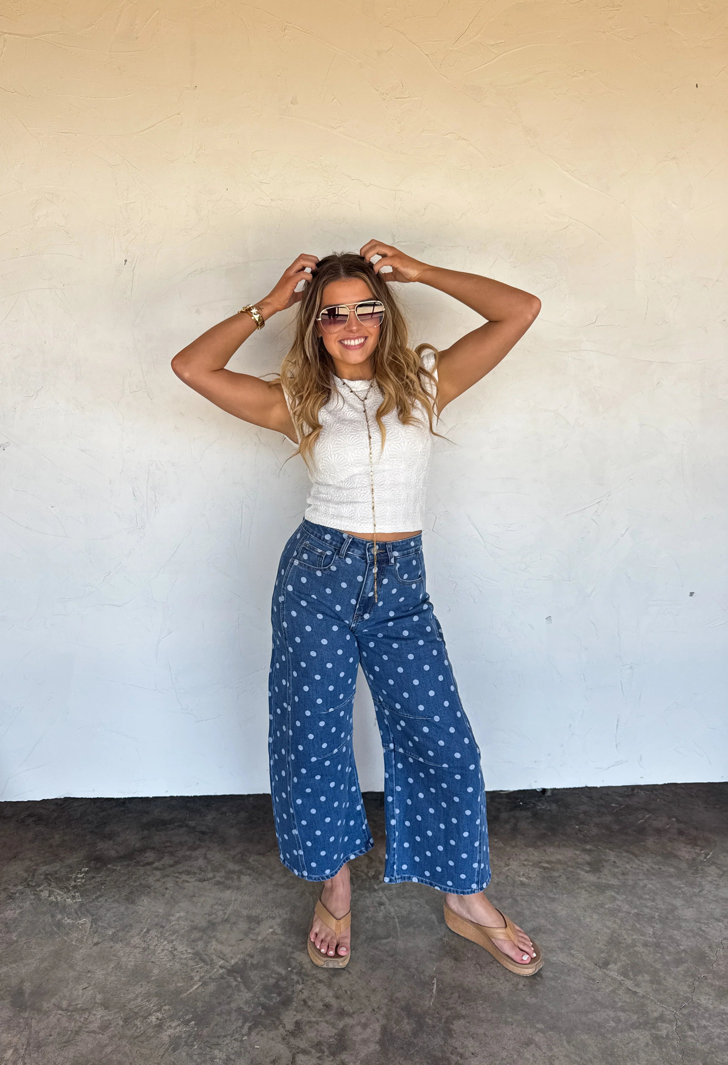 PREORDER: DARLING DOT BARREL JEANS by Blakeley (ETA: July)