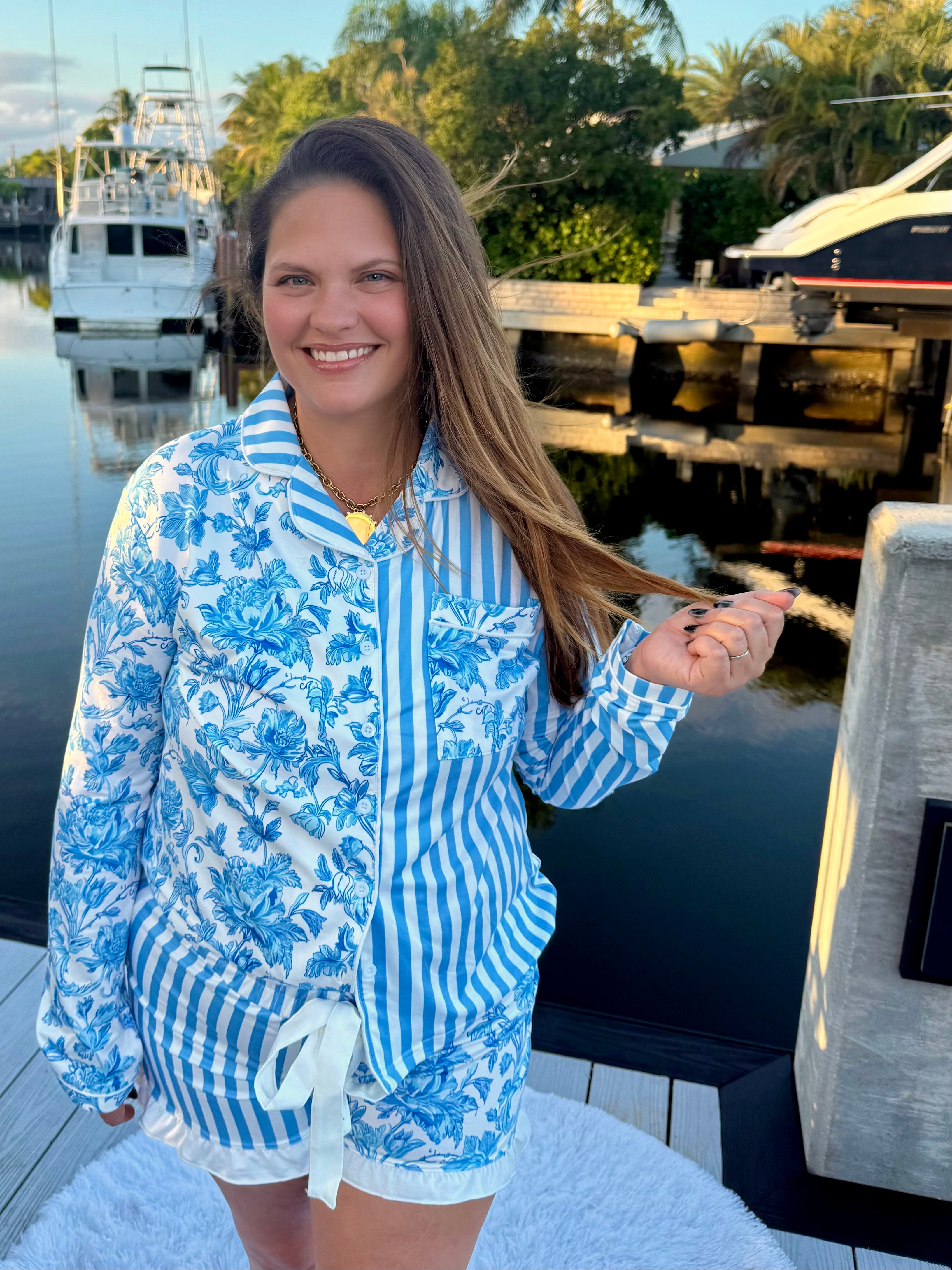 Morning Bloom Ruffle Pajama Set by Jess Lea