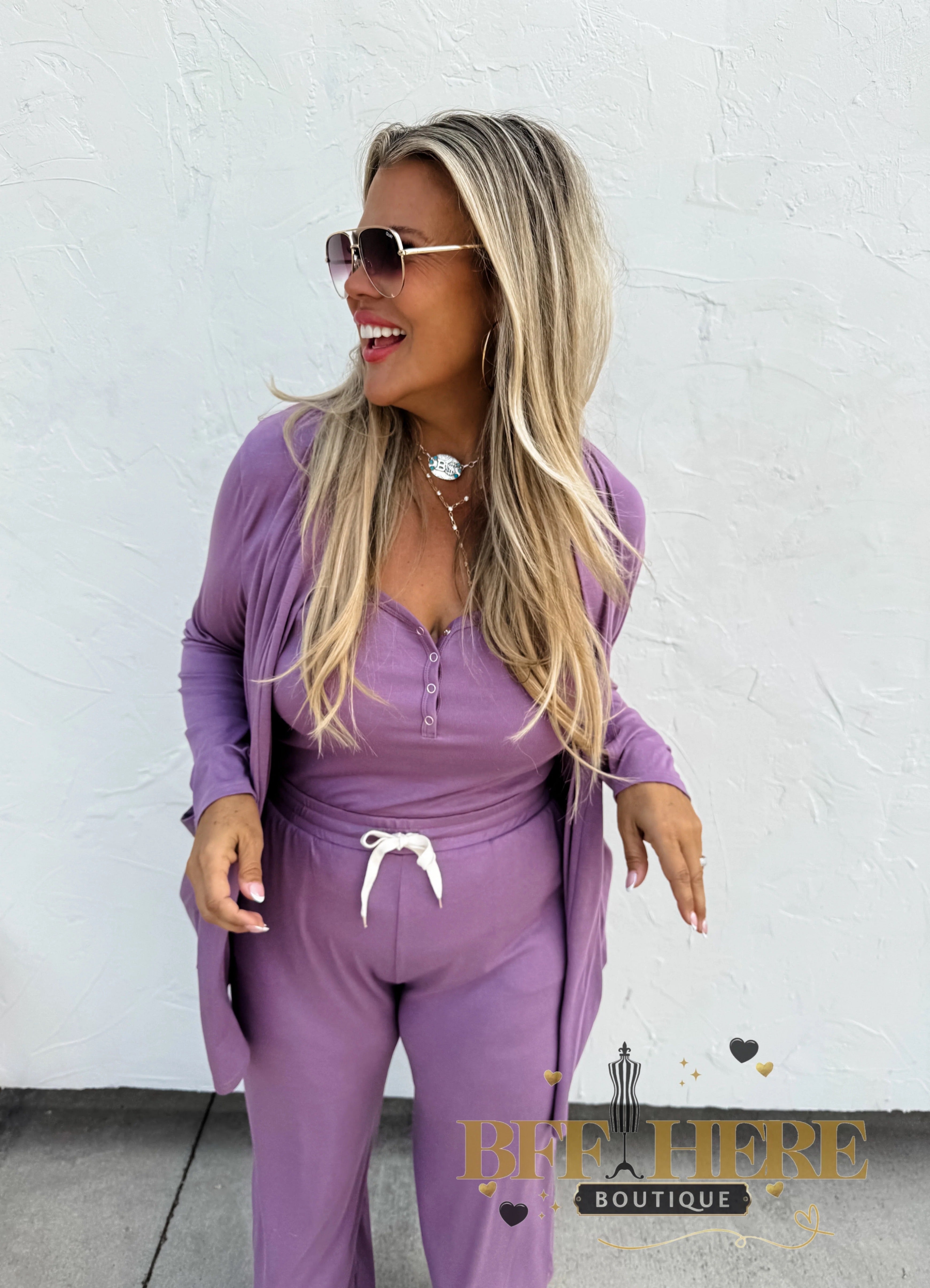 Soft Landing Romper & Cardigan Set by Blakeley - BFF Here