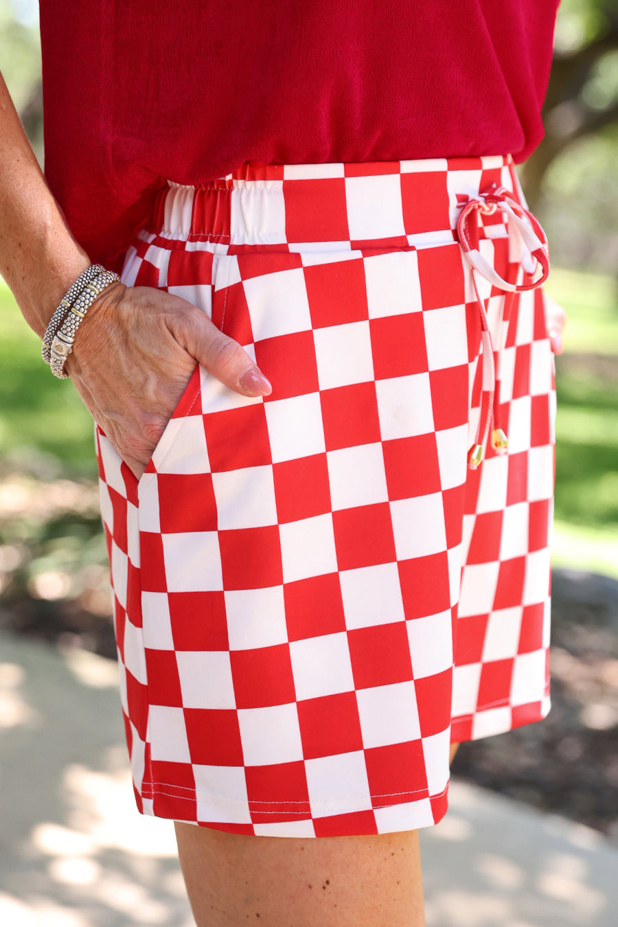 PREORDER: Let's Go Checkered Skort / Red by Jess Lea (ETA: July)