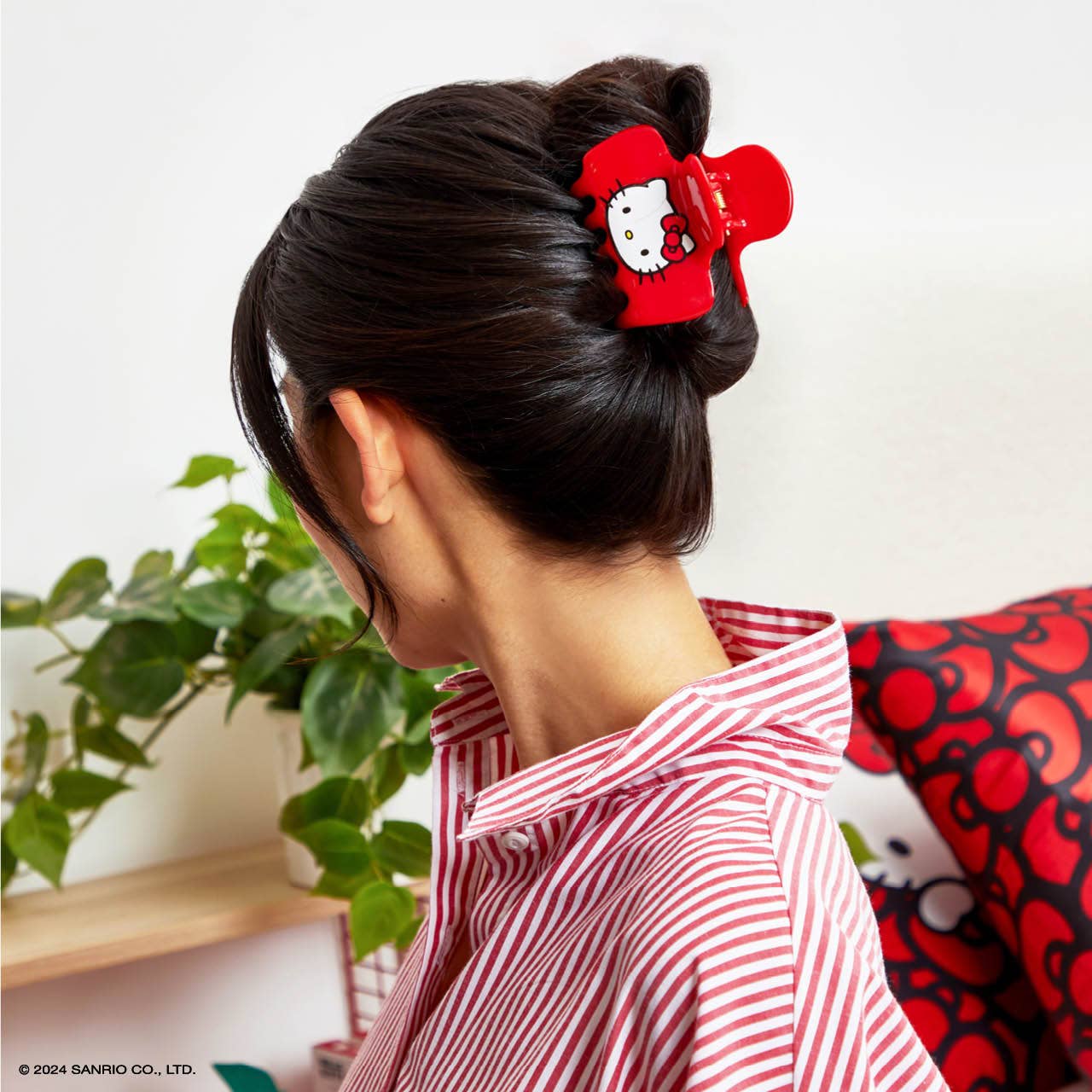 Hello Kitty x Kitsch Recycled Puffy Claw Clip- Kitty Face - BFF Here