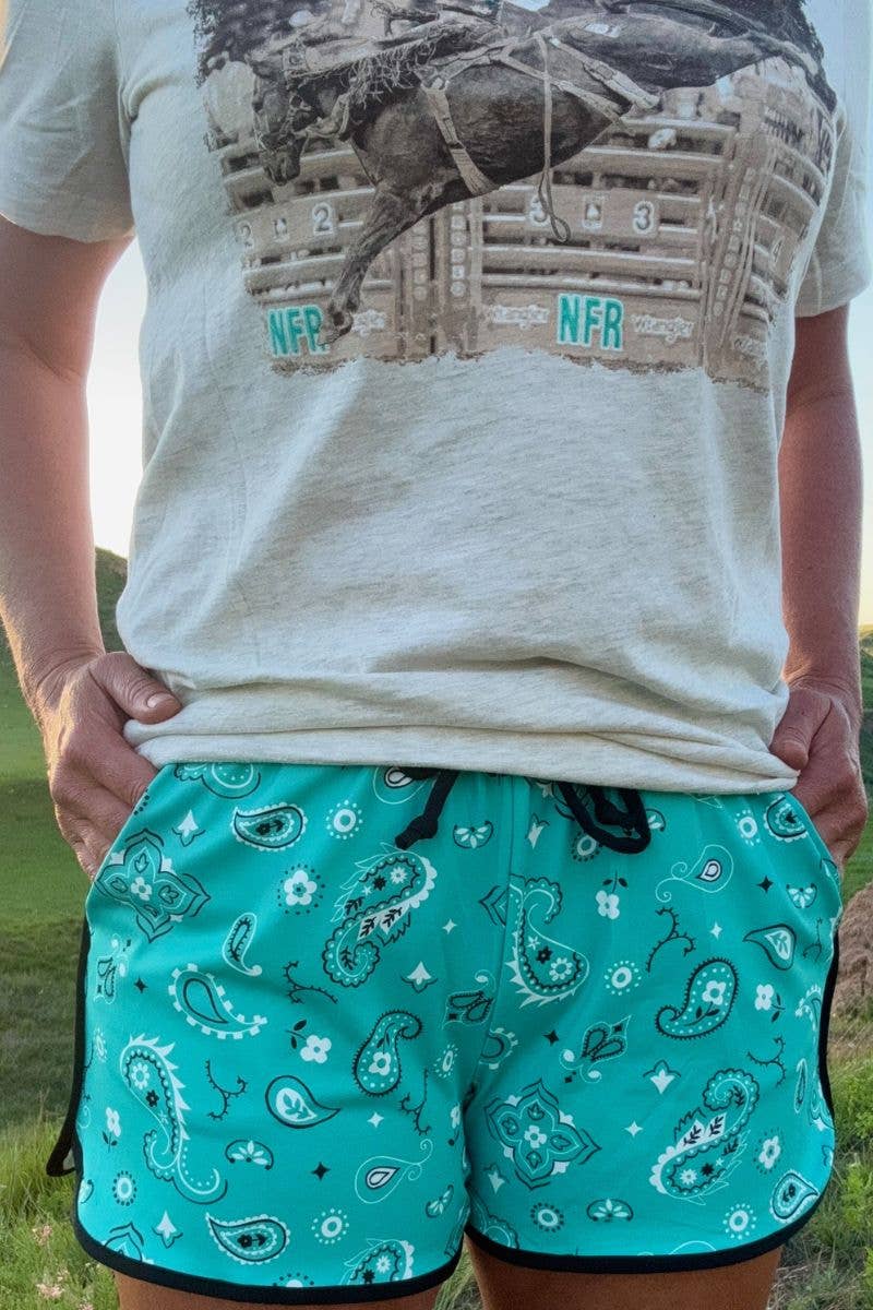 Bandana Babe Turquoise Shorts by Sterling Kreek - BFF Here