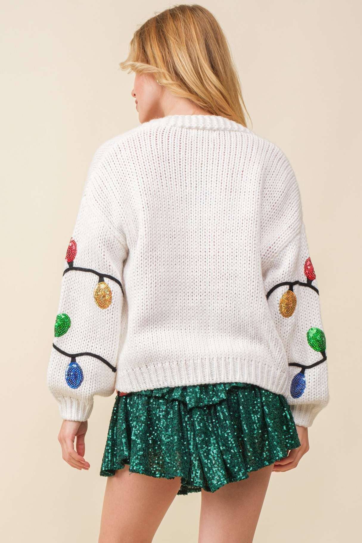 Christmas Sequin Light Cardigan - BFF Here