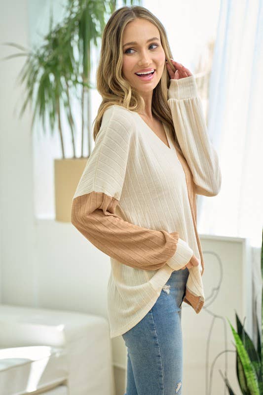 Golden Hour V-Neck Sweatshirt - BFF Here