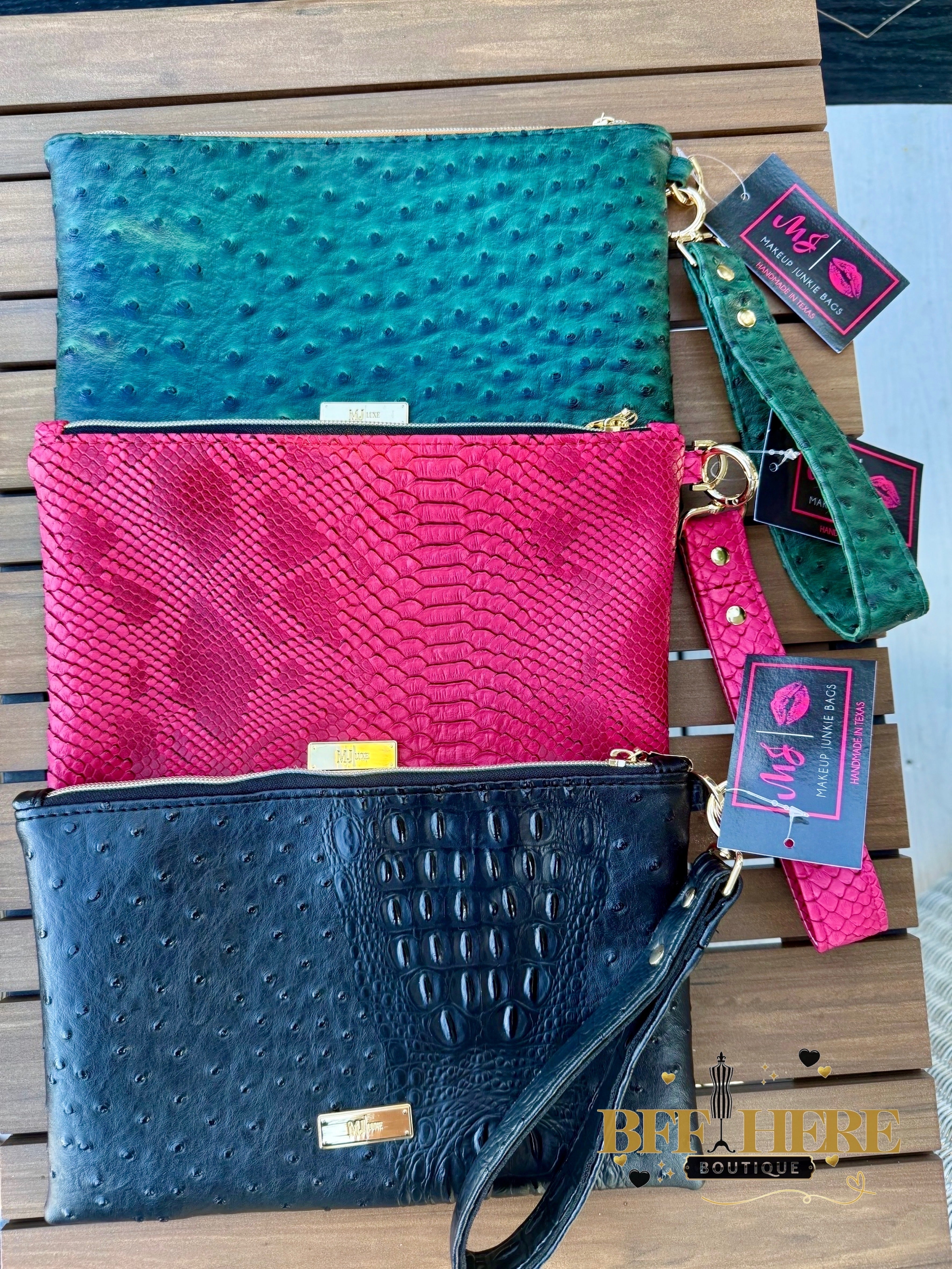 Pink Python MJ Luxe Clutch by Makeup Junkie Bags - BFF Here