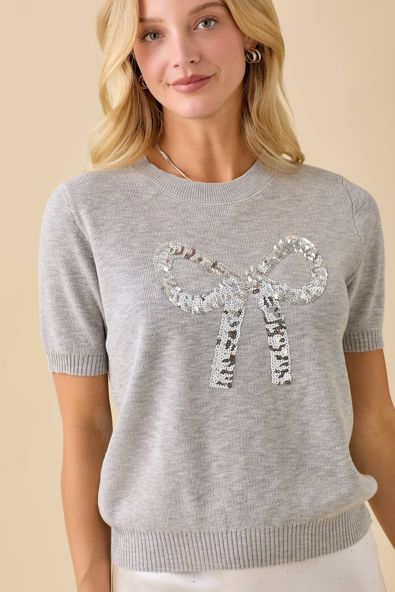 Too Glam to Give a Bow Sweater by Main Strip - BFF Here