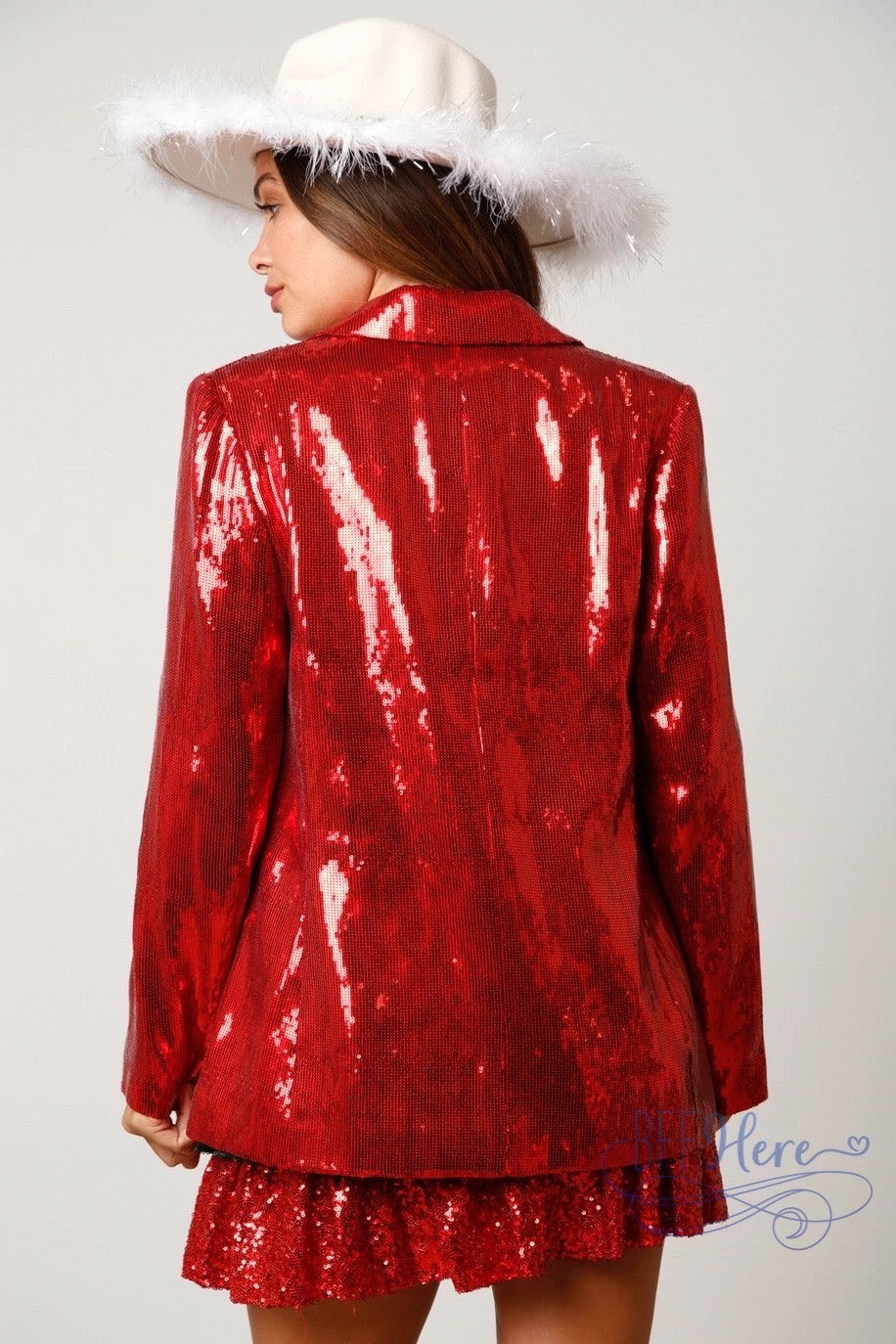 Yuletide Glam: Sequined Christmas Tree Blazer - BFF Here