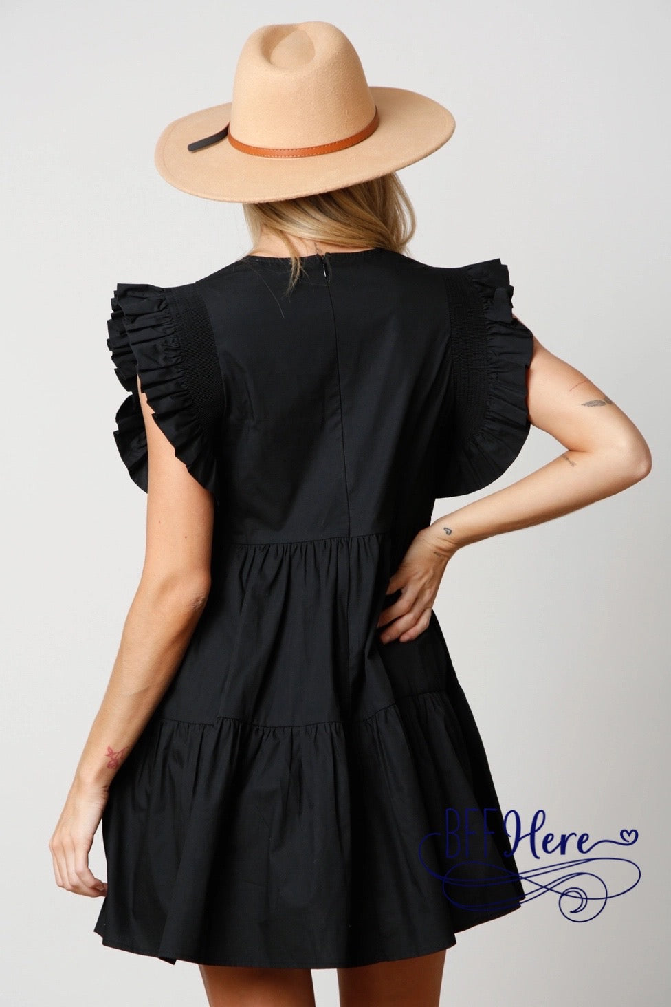 Lucky Charm: Horseshoe Poplin Mini Dress - BFF Here