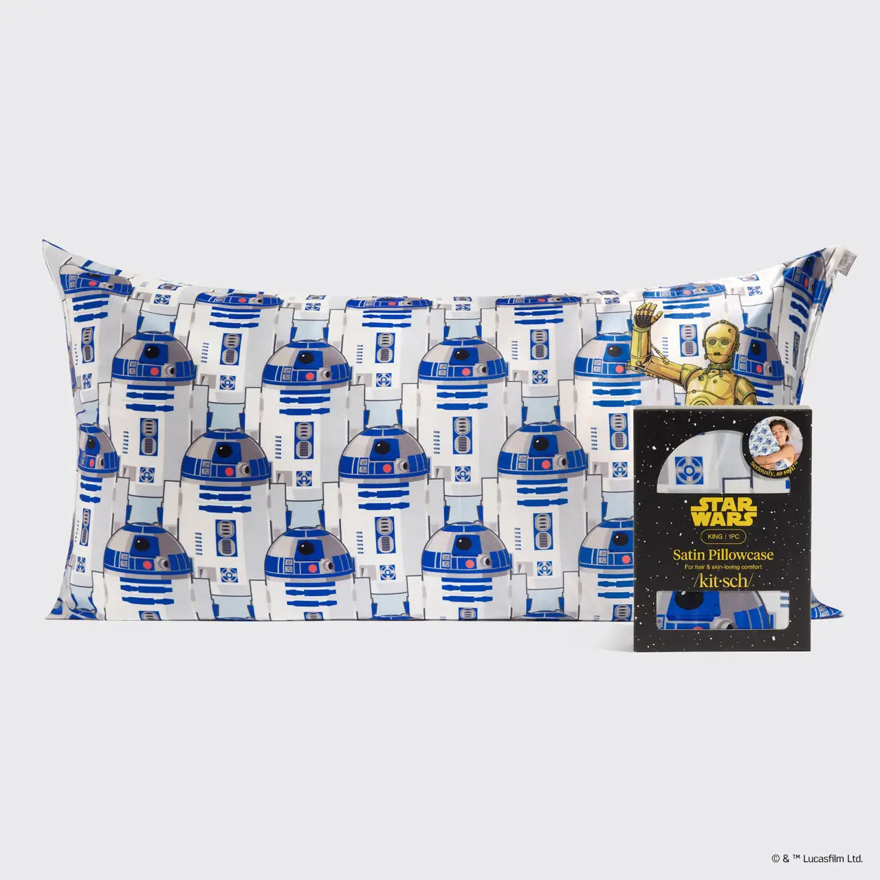 Star Wars™ & Kitsch Satin Pillowcase in R2-D2 & C-3PO (Ships Mid December)