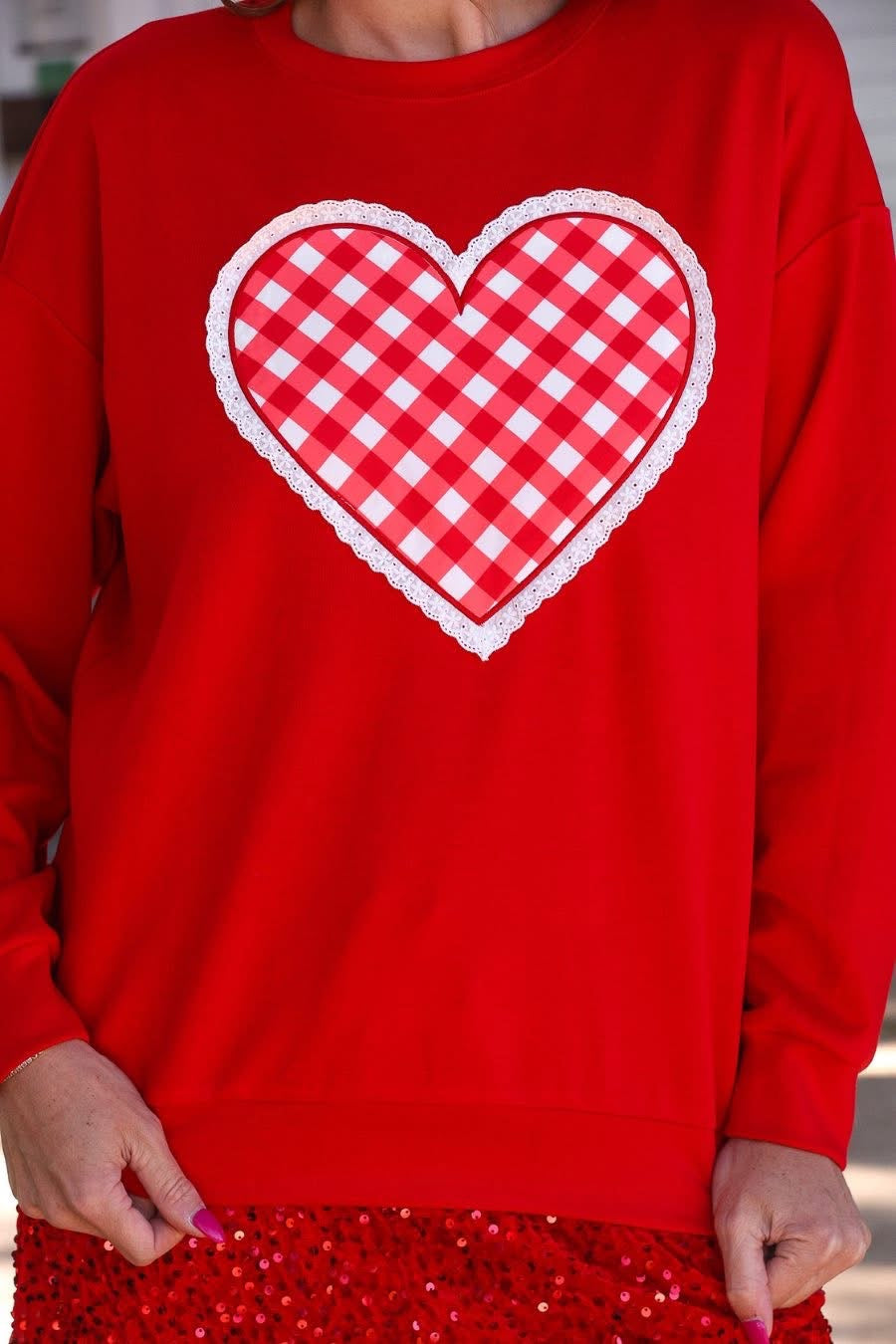PREORDER: Gingham Heart Luxe Pullover by Jess Lea (ETA: Mid December) - BFF Here