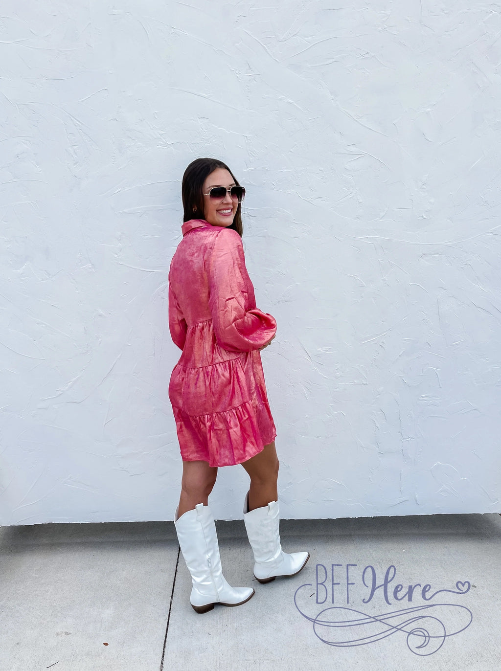 Twinkle & Shine: Metallic Babydoll Dress - BFF Here