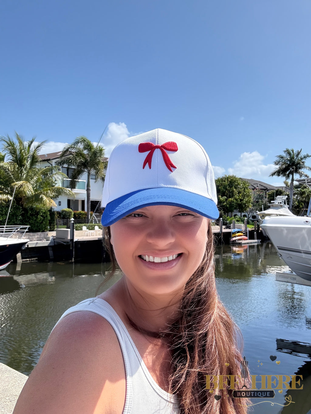 Mila Bow Hat / Red & Blue by Jess Lea - BFF Here