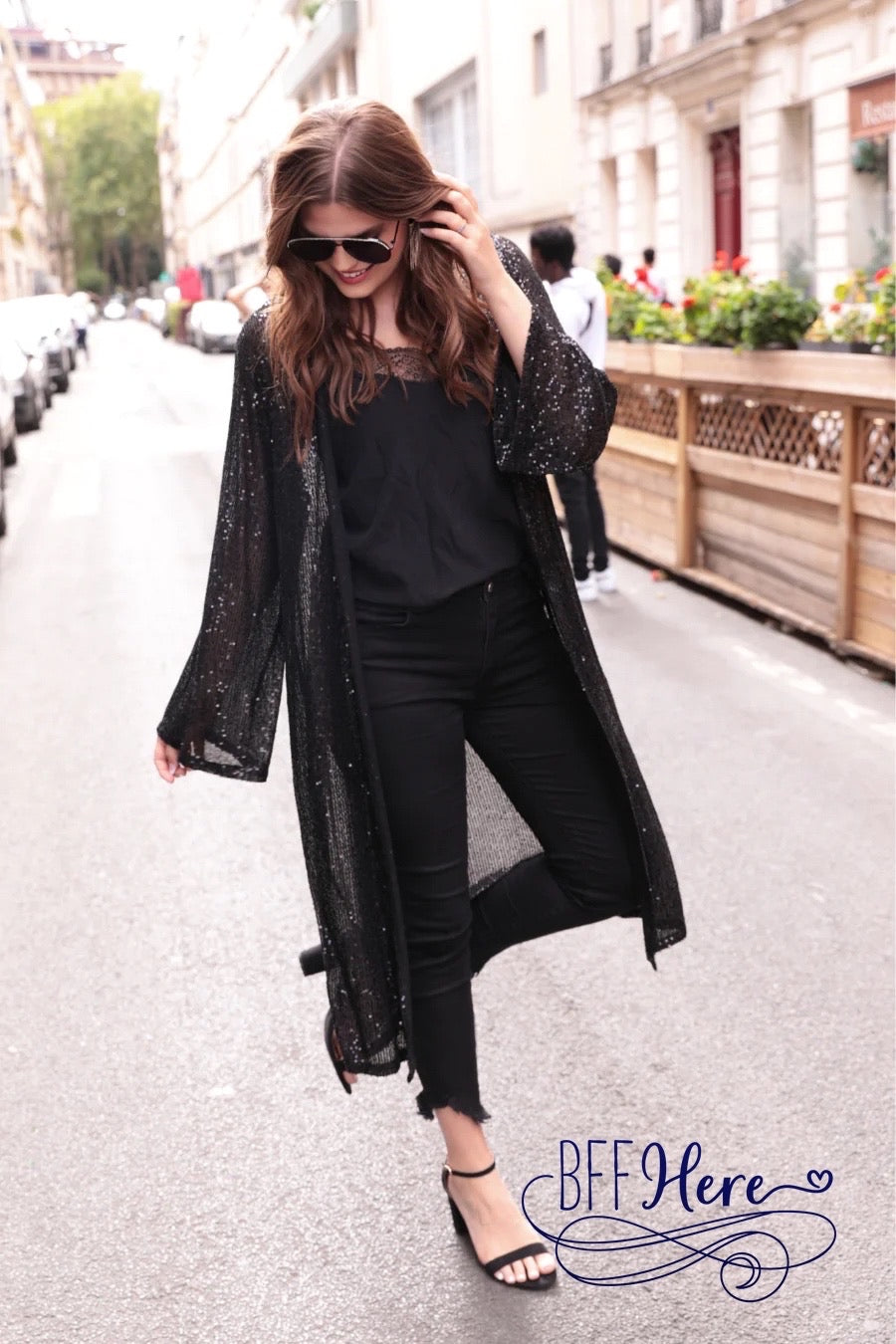Give Me Sparkle Sequin Kimono / Choice of Color - BFF Here