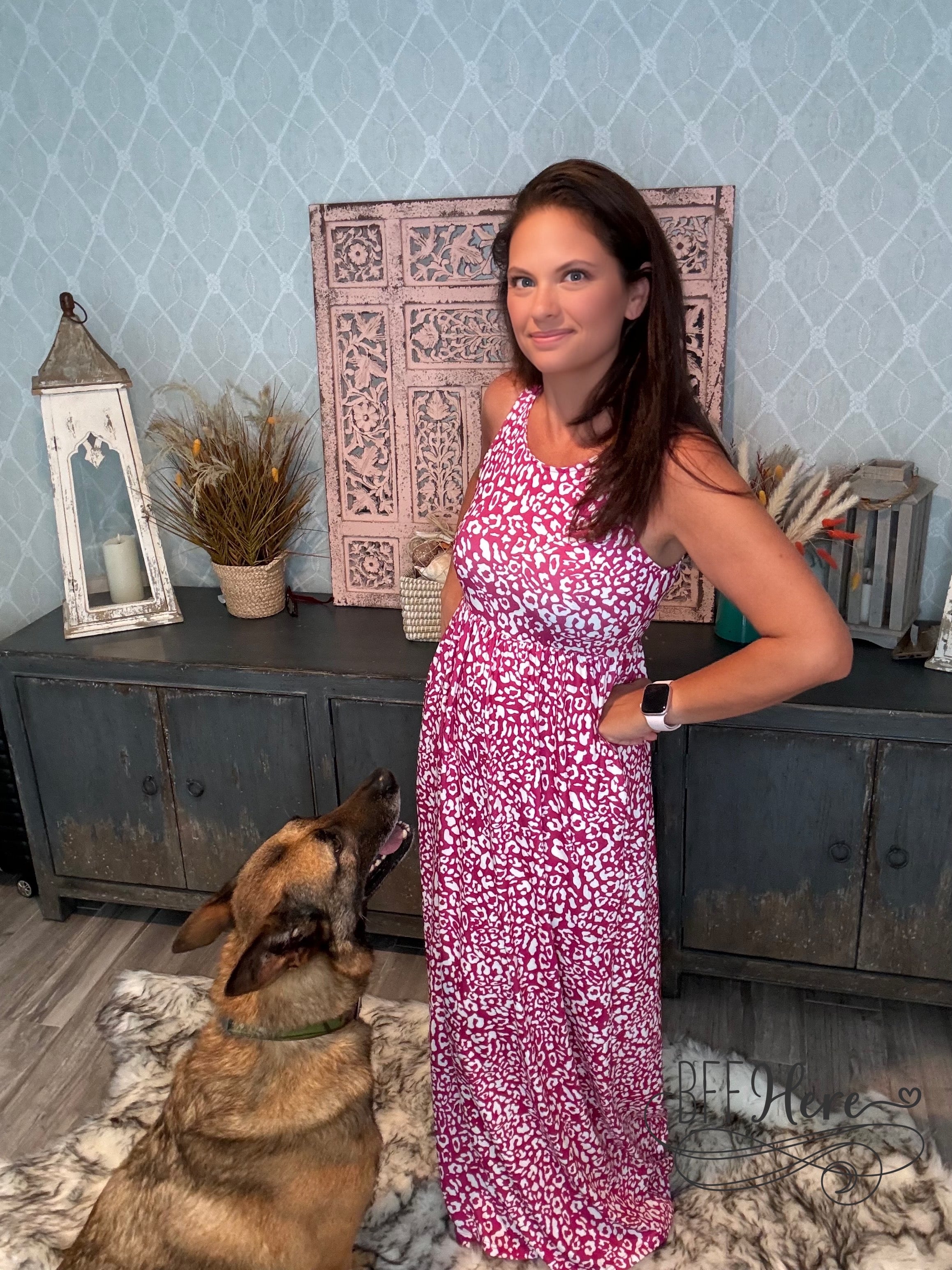 Wild Berry Whirl: Pink Leopard Print Summer Dress - BFF Here