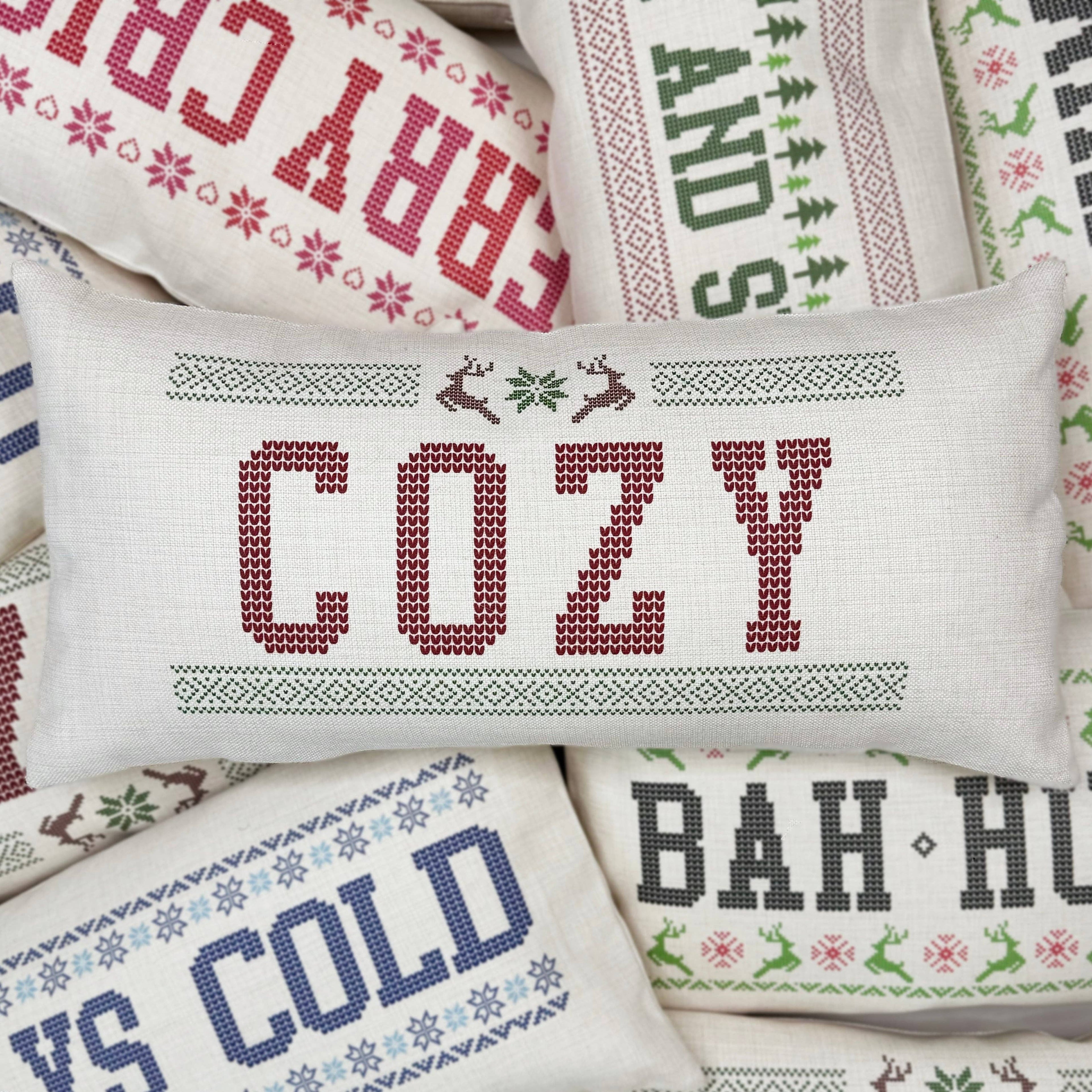 Funny Christmas Vintage Pillow / Choice of Style - BFF Here