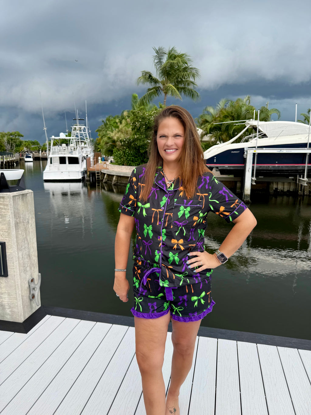 Bow Bewitched Ruffle Pajama Set  by Jess Lea - BFF Here