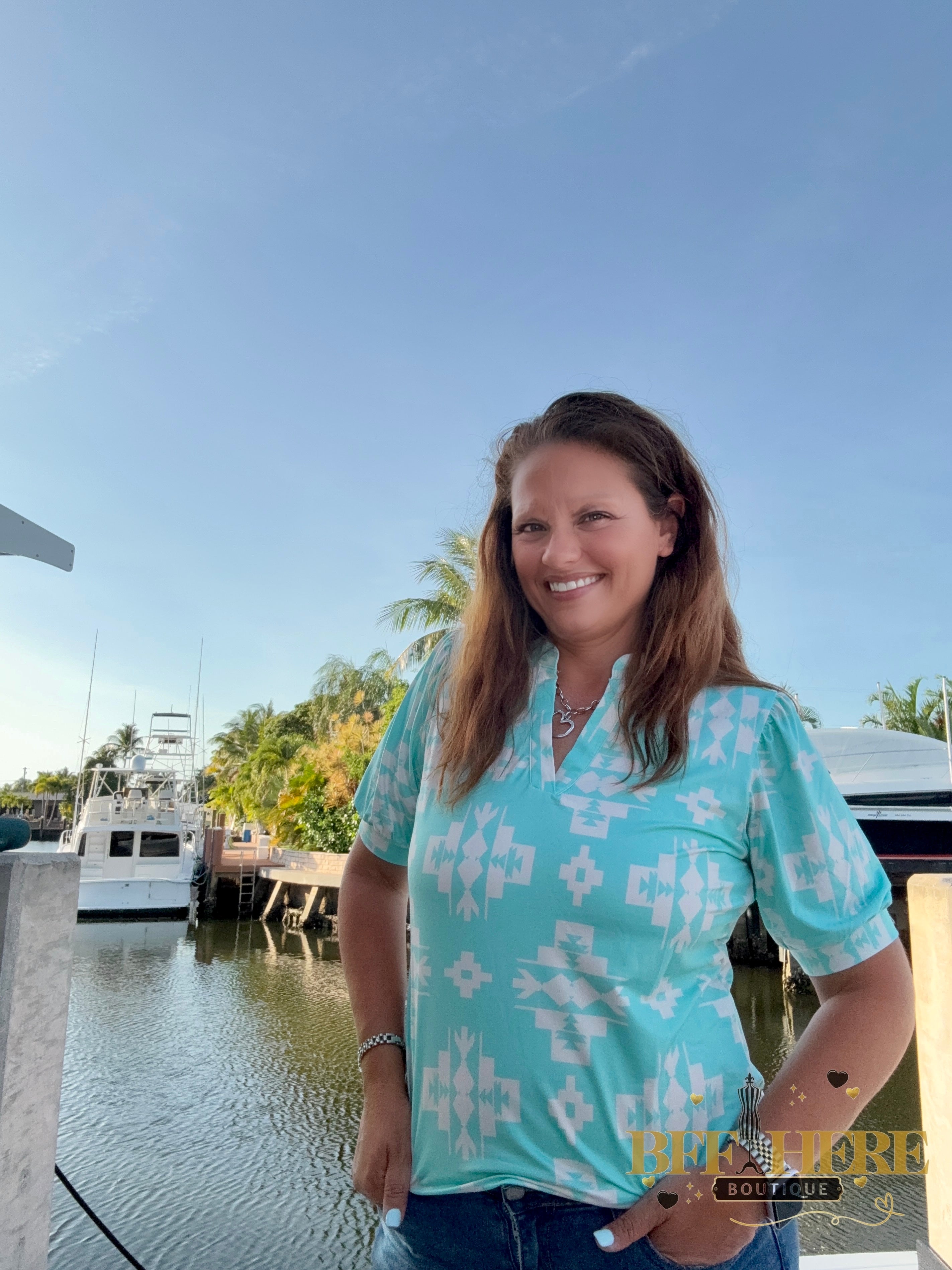 Turquoise  Dreams Top by Sterling Kreek - BFF Here