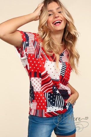 Star Spangled Patchwork Top - BFF Here