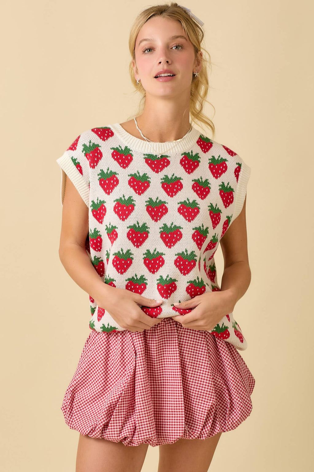Strawberry Fields Sweater Vest by Main Strip - BFF Here