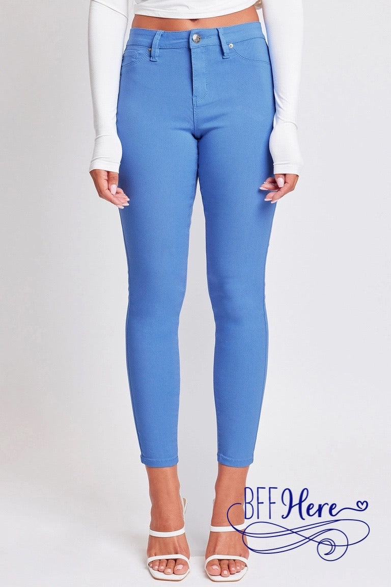 Spring Fling Hyperstretch Mid-Rise Skinny Jean / Choice of Color by YMI - BFF Here