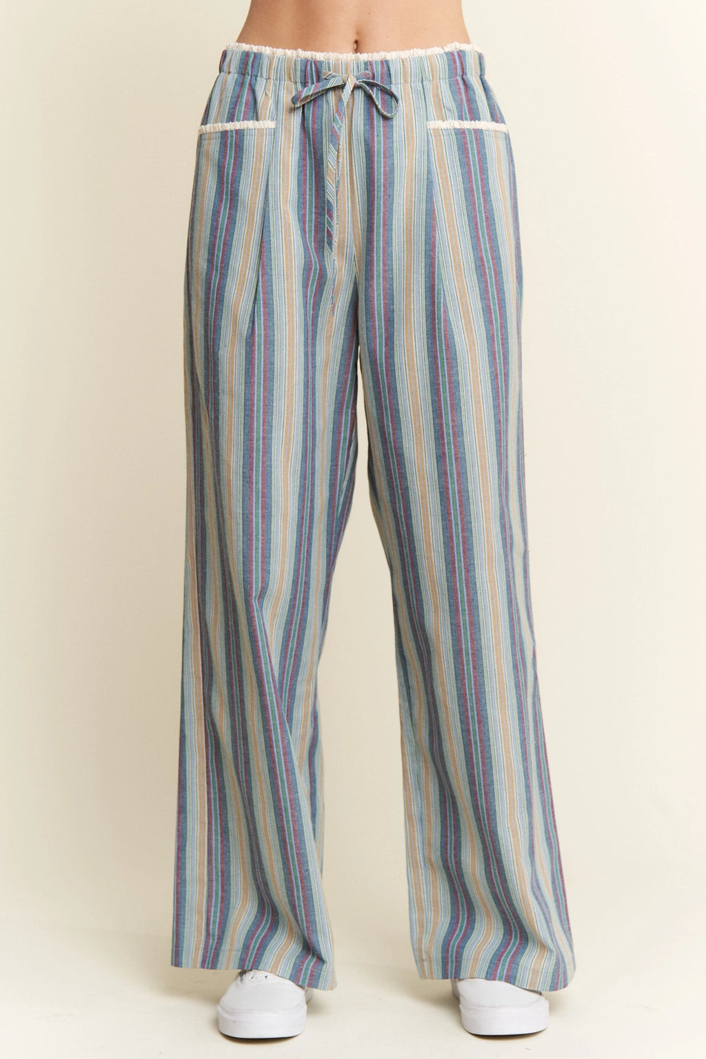 Eclectic Stripe Linen Pants by Jade by Jane - BFF Here