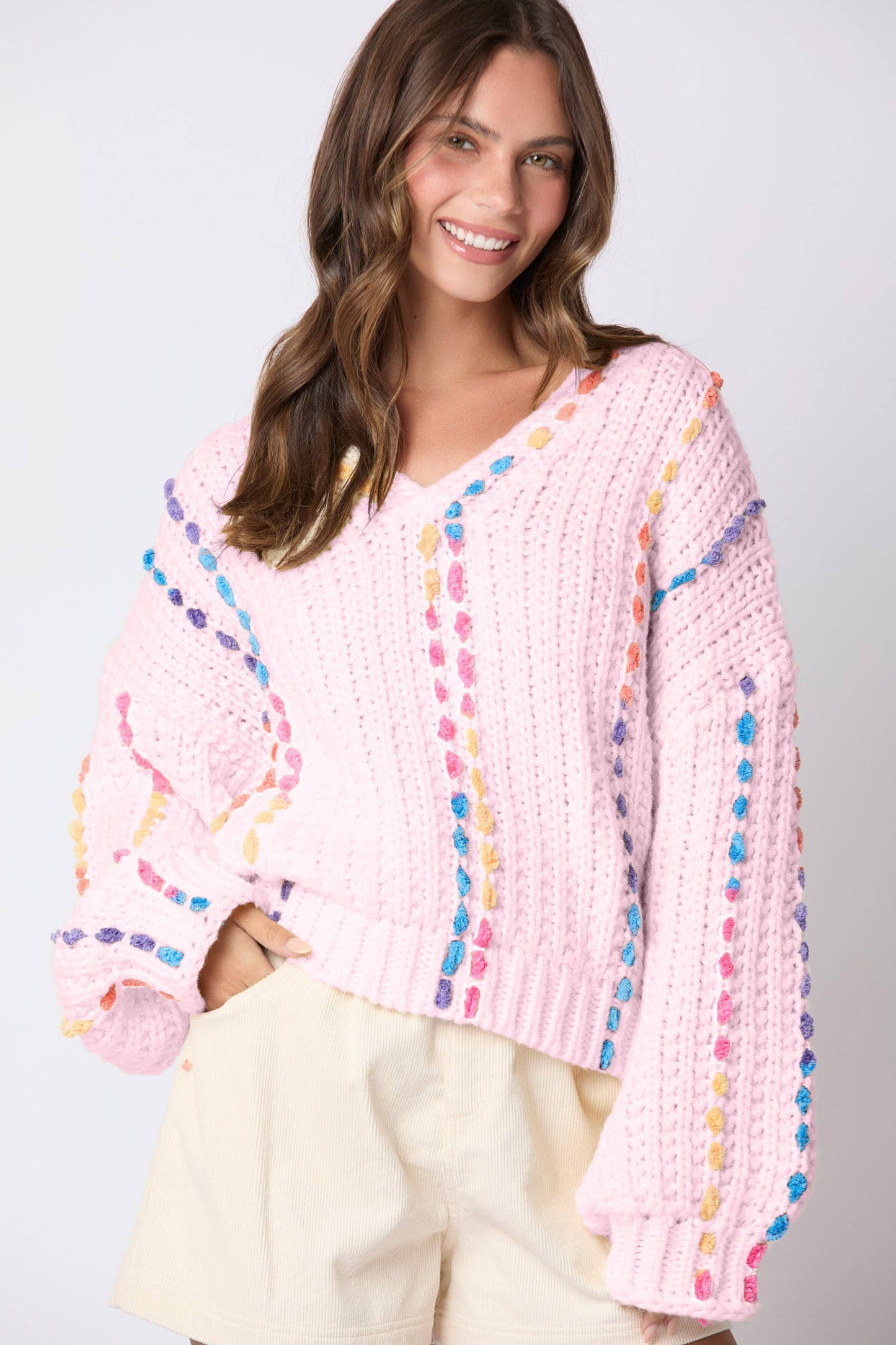 Confetti Dreams Knit Sweater / Choice of Color (Pink ETA Mid November)